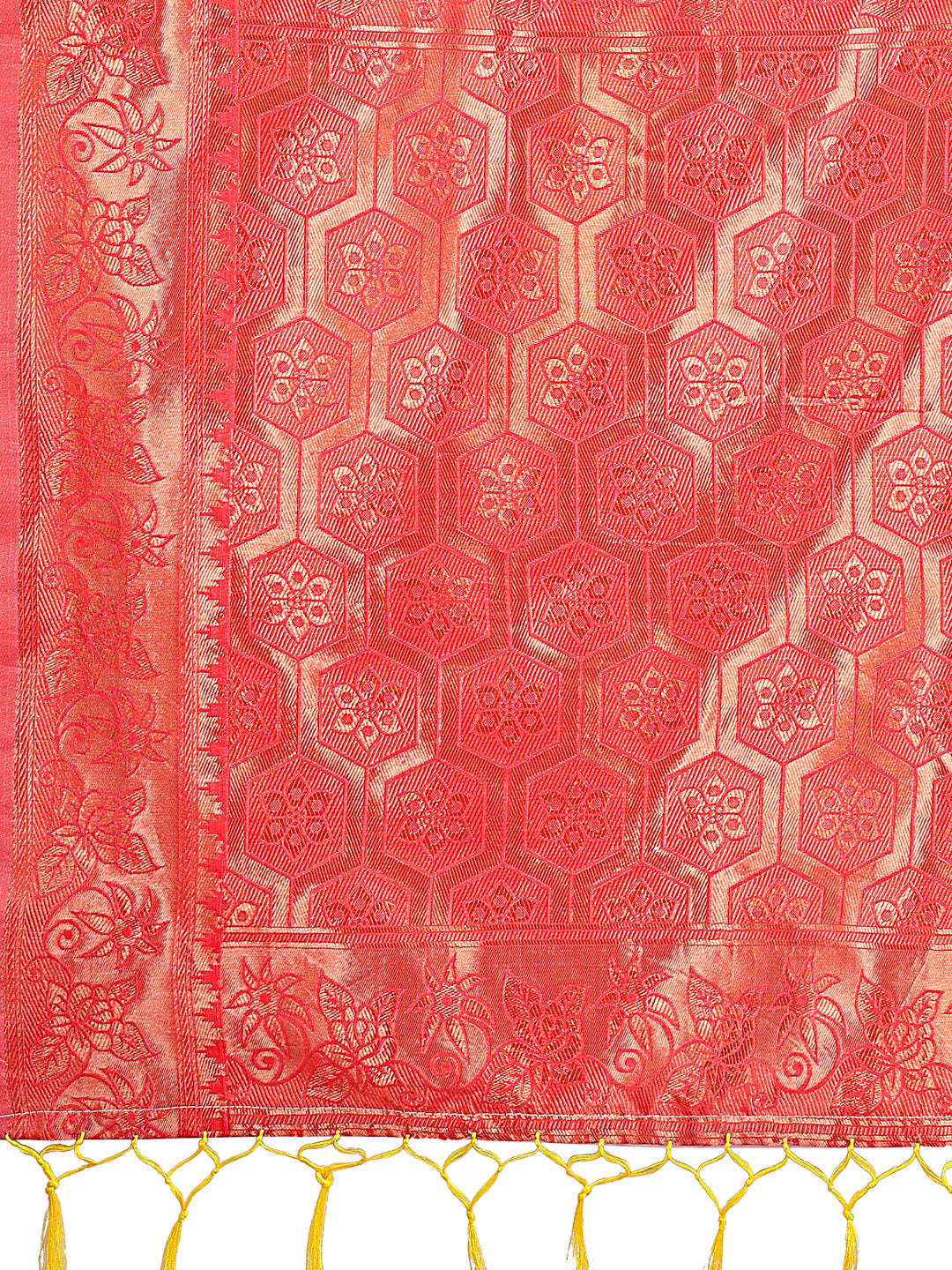 Astita Yellow Woven Zari Traditional Linen Cotton Saree with Rich Pallu & Unstitched Blouse – Festive & Wedding Wear Saree