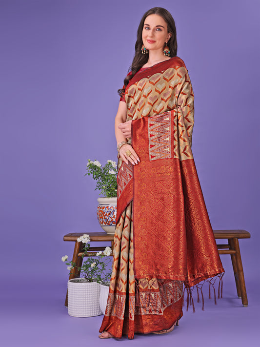 Astita Radiant Lichi Silk Saree – A Touch of Royalty in Every Thread