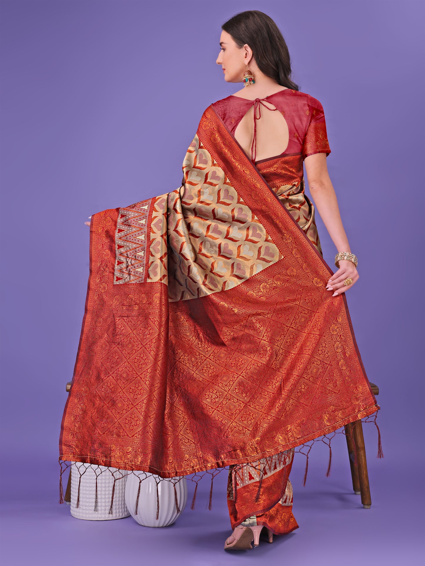Astita Radiant Lichi Silk Saree – A Touch of Royalty in Every Thread