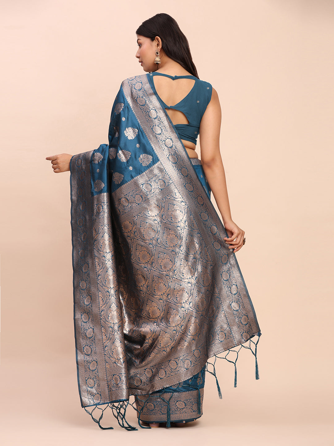 Astita Sea Green Banarasi Silk Saree with Rich Zari Weaving Border and Pallu for Wedding and Festive Wear