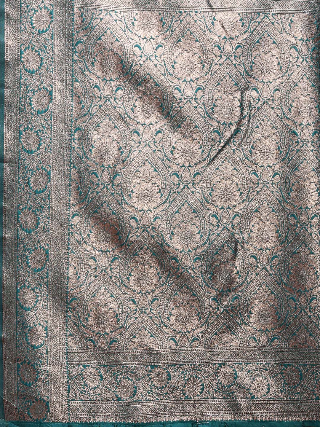 Astita Sea Green Banarasi Silk Saree with Zari Weaving β A Timeless Tale of Elegance