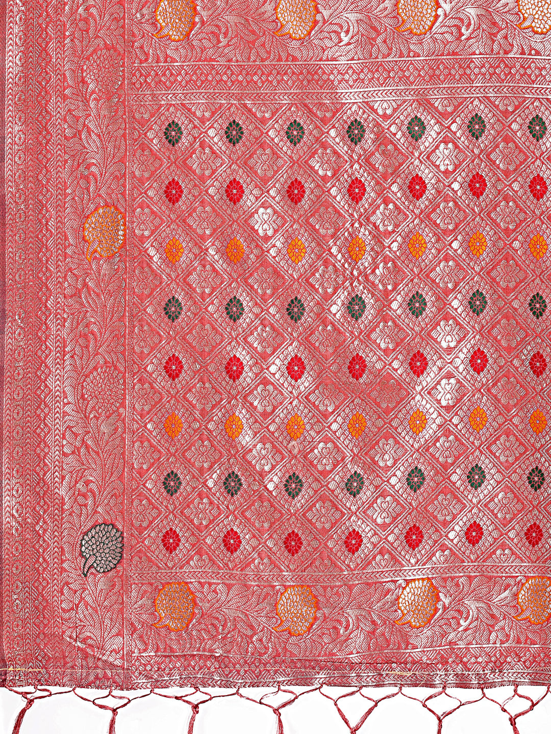 Astita Elegant Pink Linen Cotton Saree with Zari Border & Woven Motifs – Perfect for Sophisticated Everyday & Festive Looks
