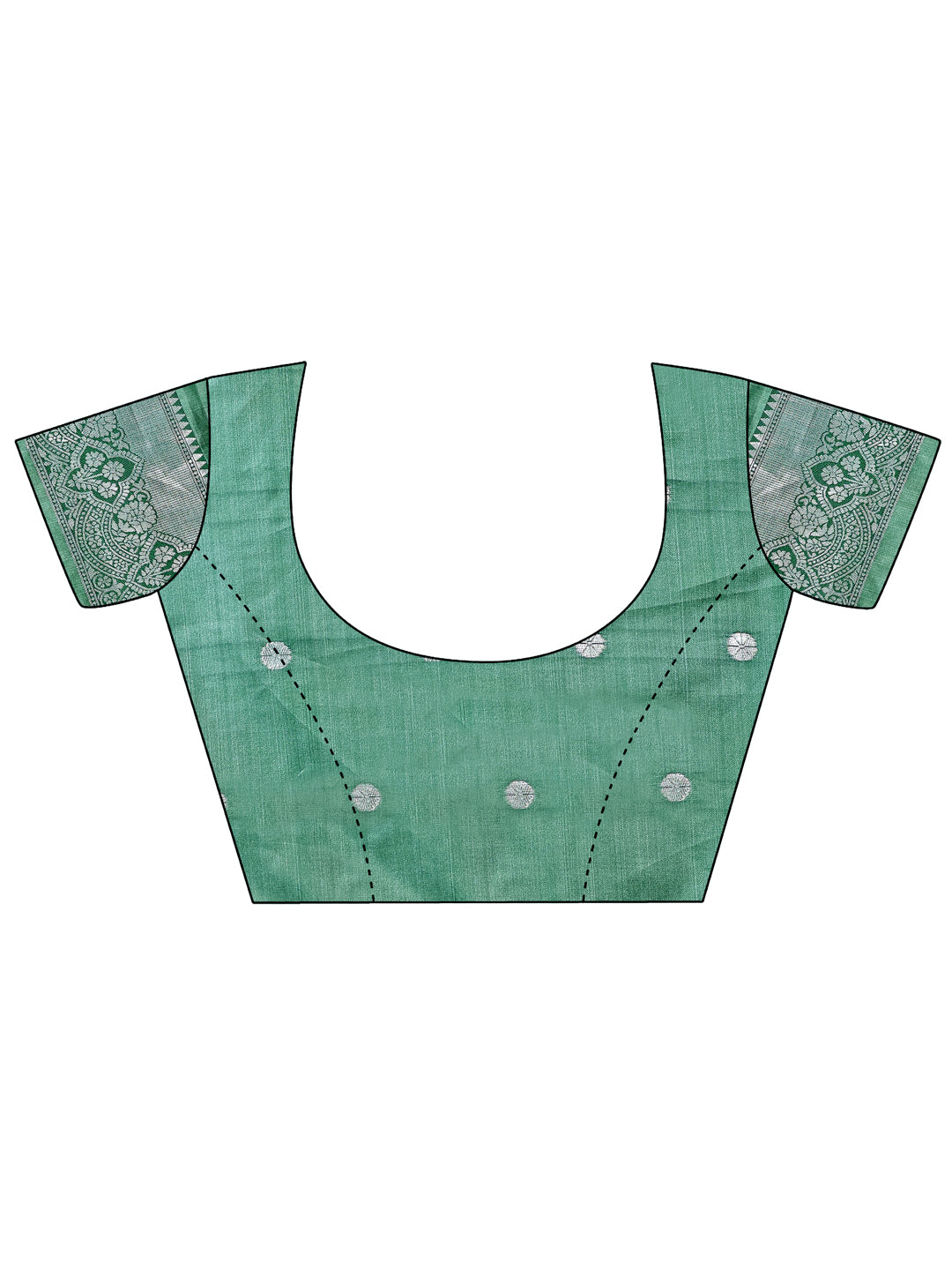 Graceful Light & Dark Light Green Silk Saree with Rich Woven Border & Paisley Pallu