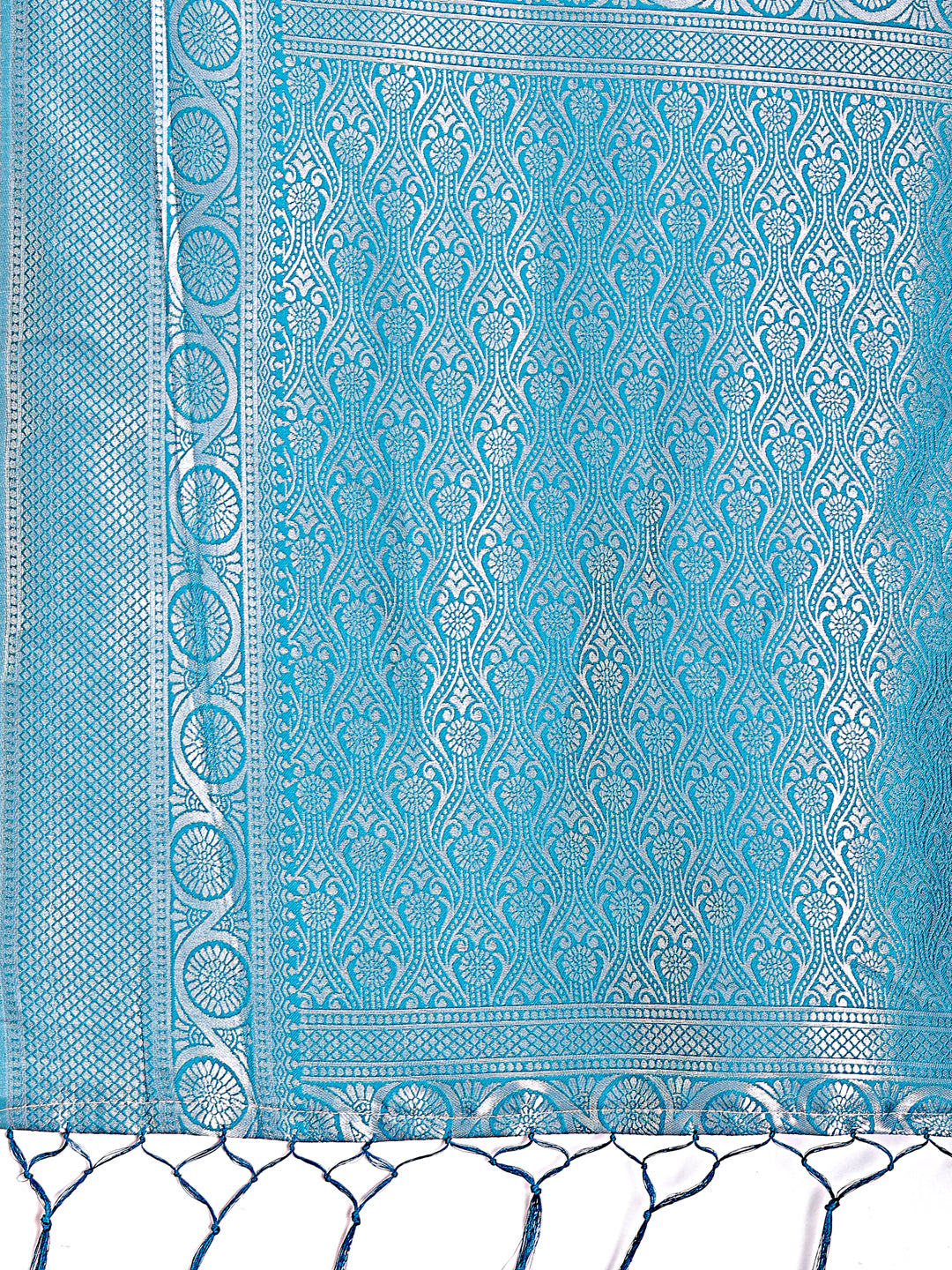 Astita Graceful Yellow & Blue Banarasi Silk Saree with Rich Zari Woven Border – Traditional Elegance for Celebrations