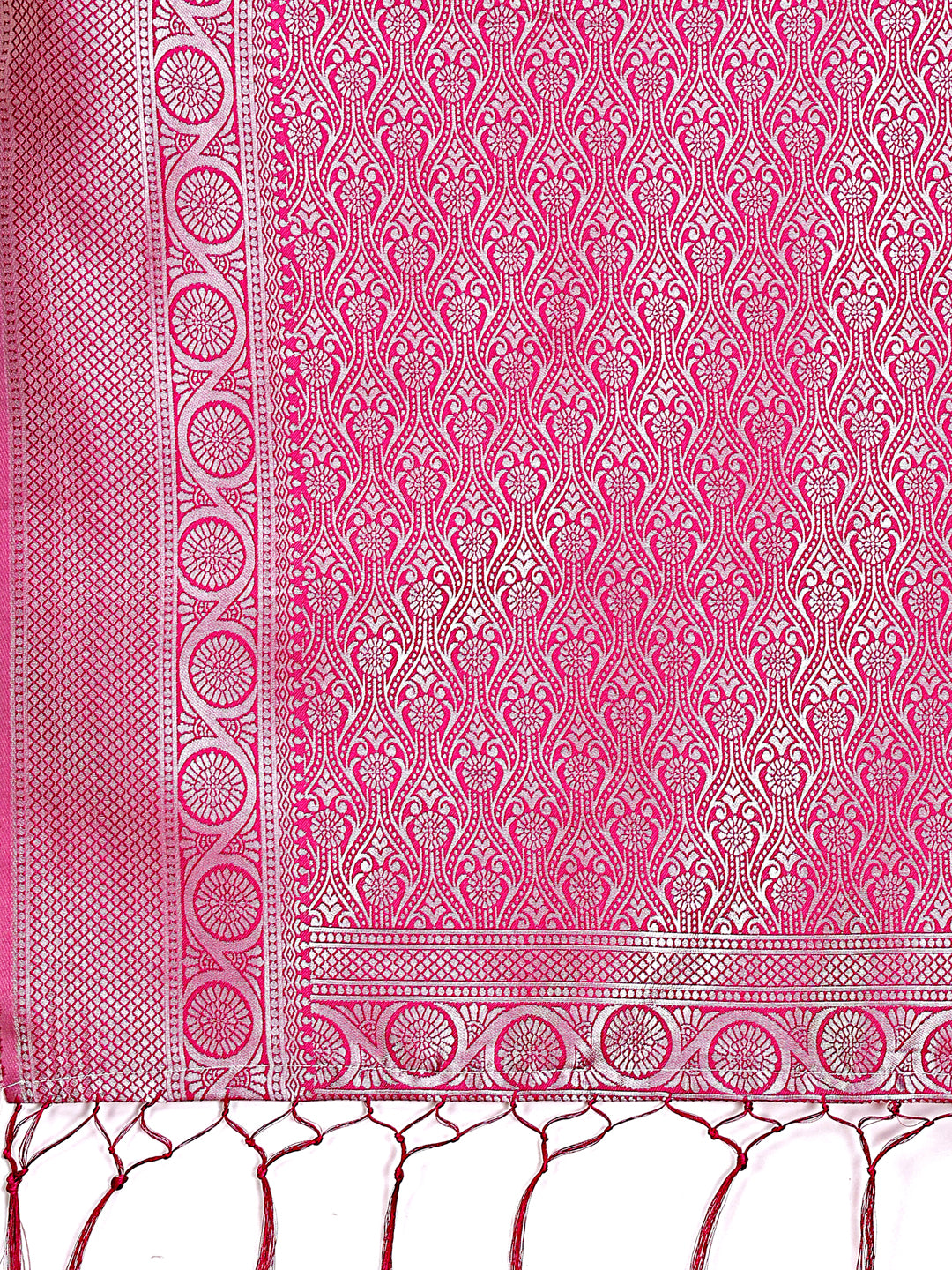 Astita Graceful Light Pink & Pink Banarasi Silk Saree with Rich Zari Woven Border – Traditional Elegance for Celebrations