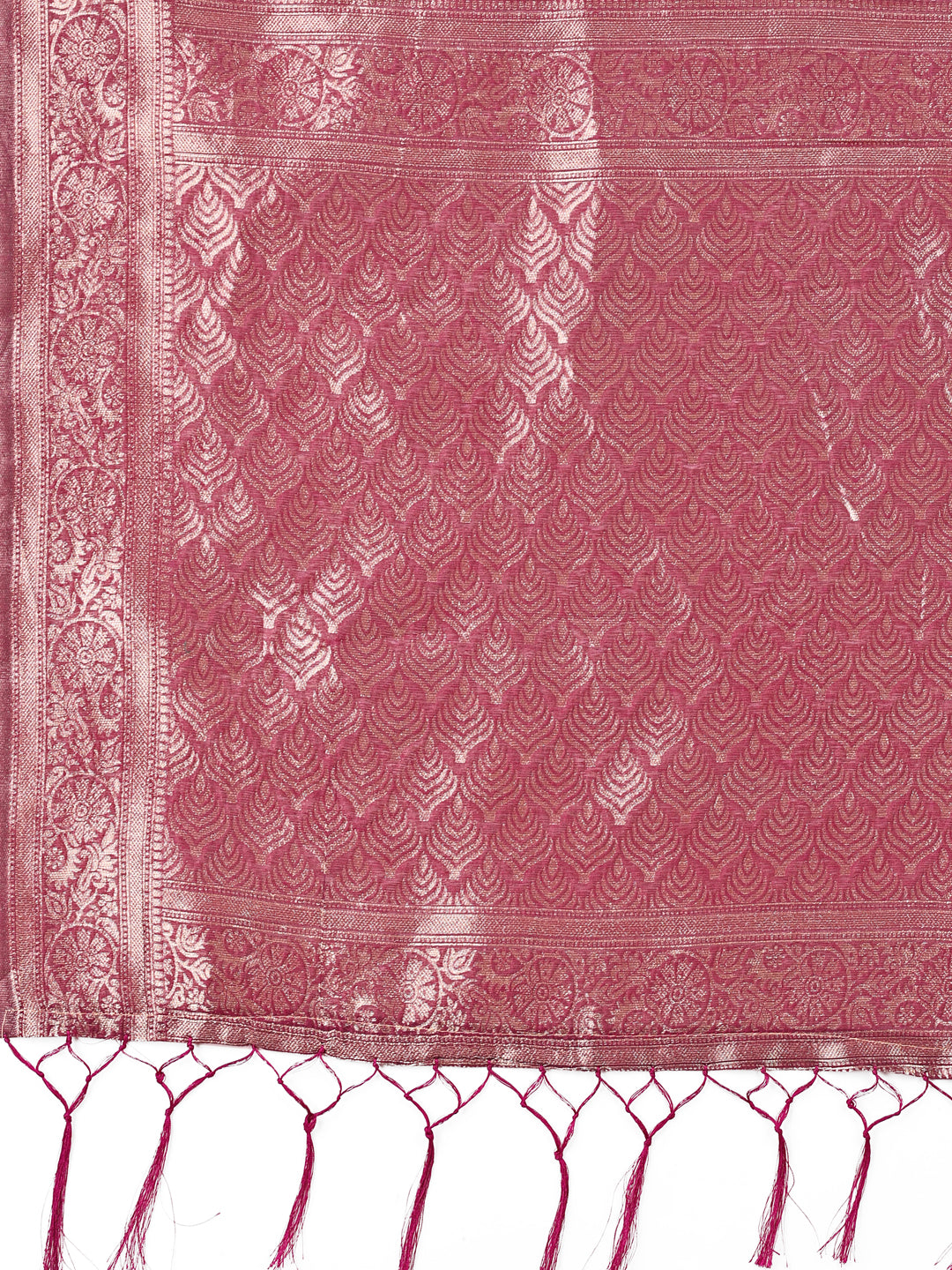 Elegant Purple Cotton Silk Saree with Floral Design & Rich Pallu