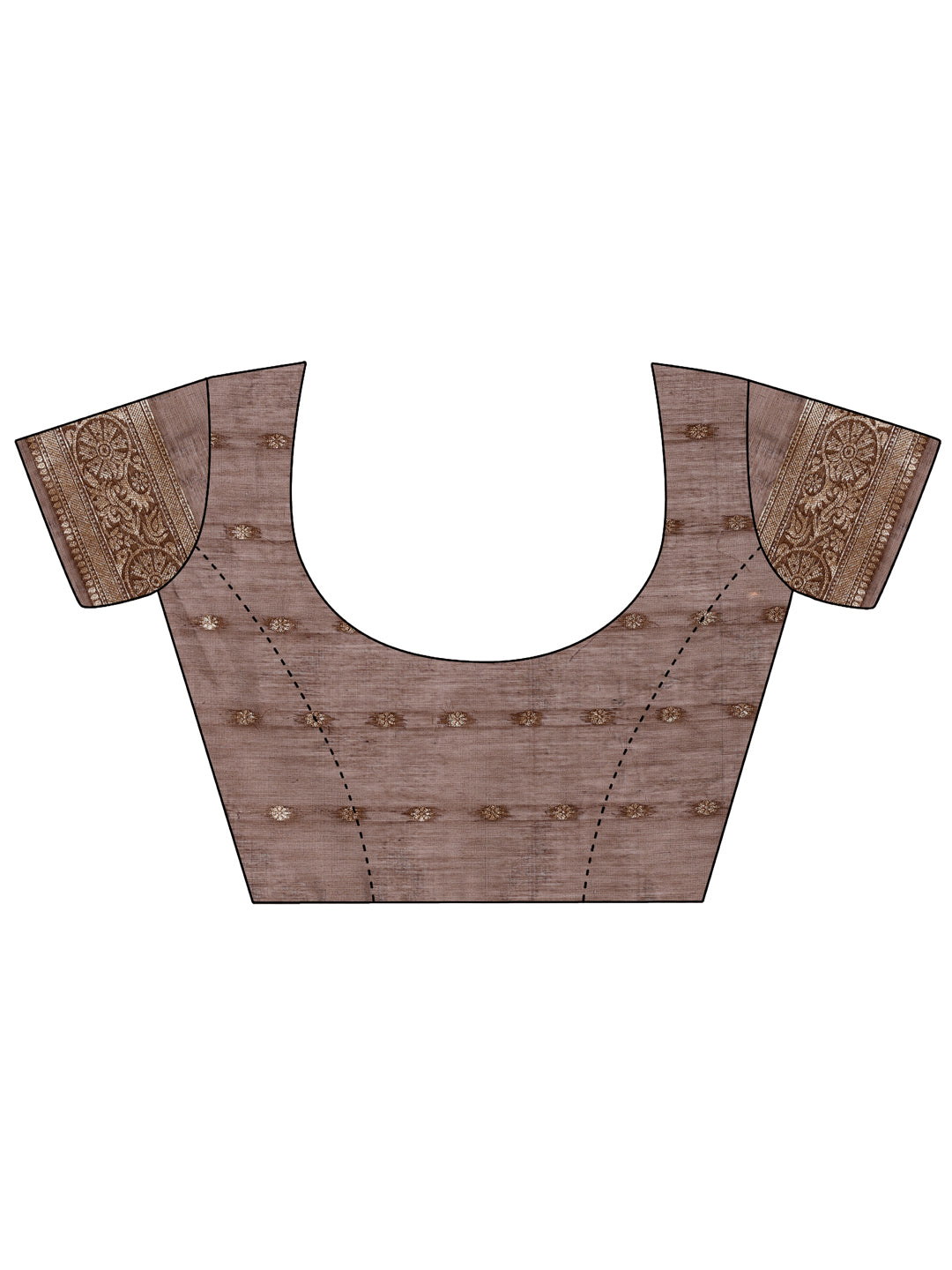 Elegant Brown Cotton Silk Saree with Floral Design & Rich Pallu