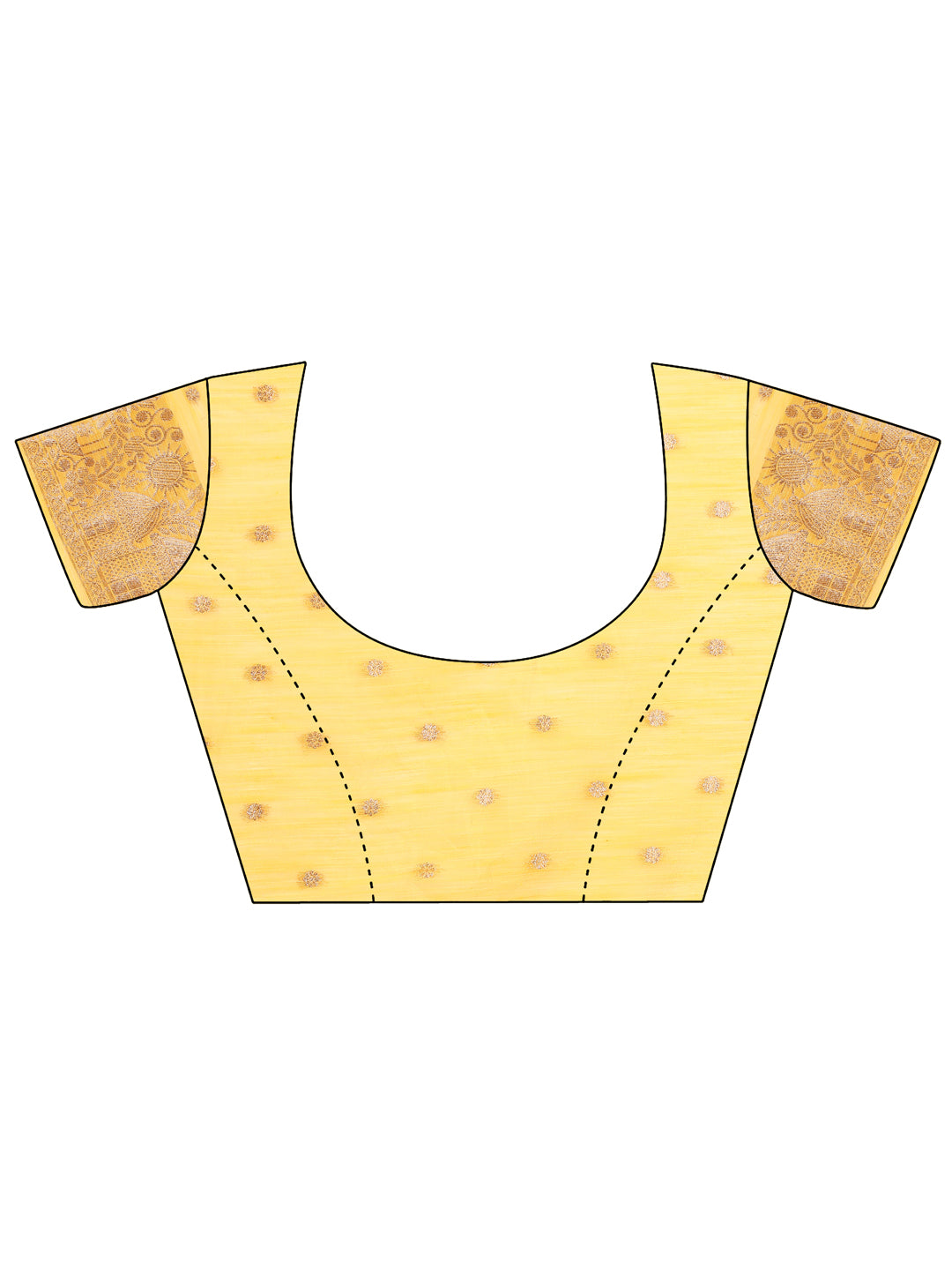 Yellow Linen Saree with Multicolor Weaving & Zari Pallu