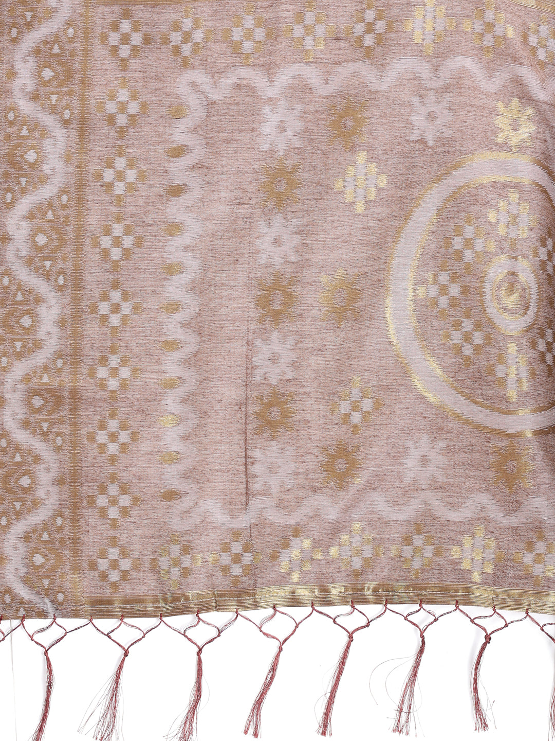 Astita Graceful Beige & Brown Linen Cotton Saree – Lightweight Elegance for Modern Women