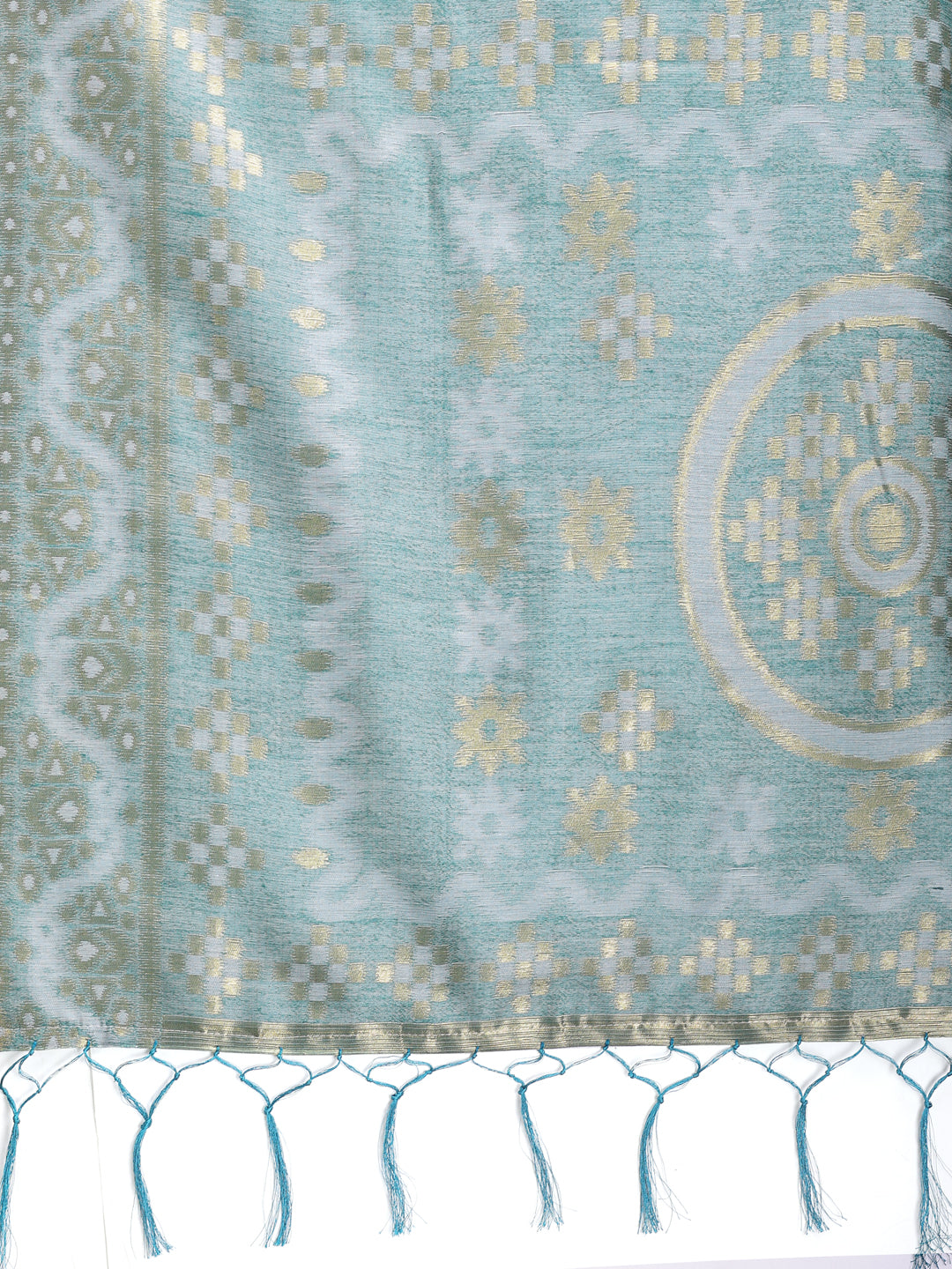 Astita Graceful Beige & Sea Green Linen Cotton Saree – Lightweight Elegance for Modern Women