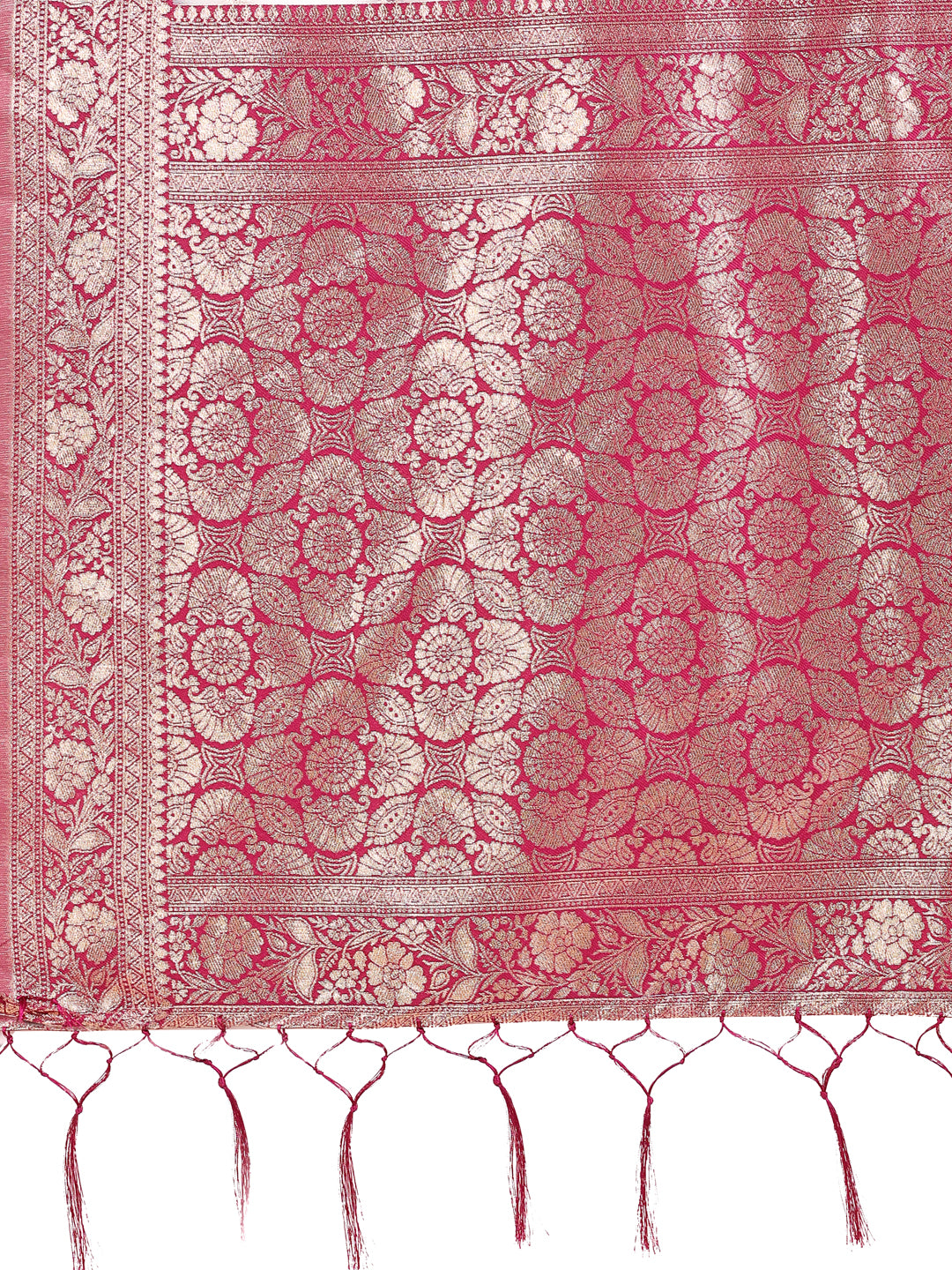 Elegant Off-White & Magenta Linen Cotton Saree with Zari Woven Border and Pallu