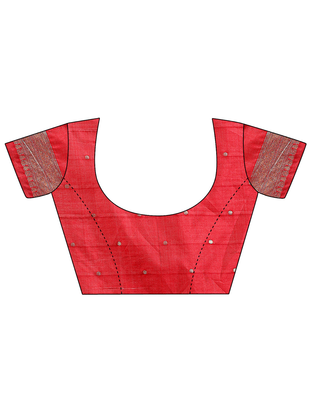 Astita Elegant Red & Cream Linen Saree with Geometric Design and Zari Border – Festive & Party Wear
