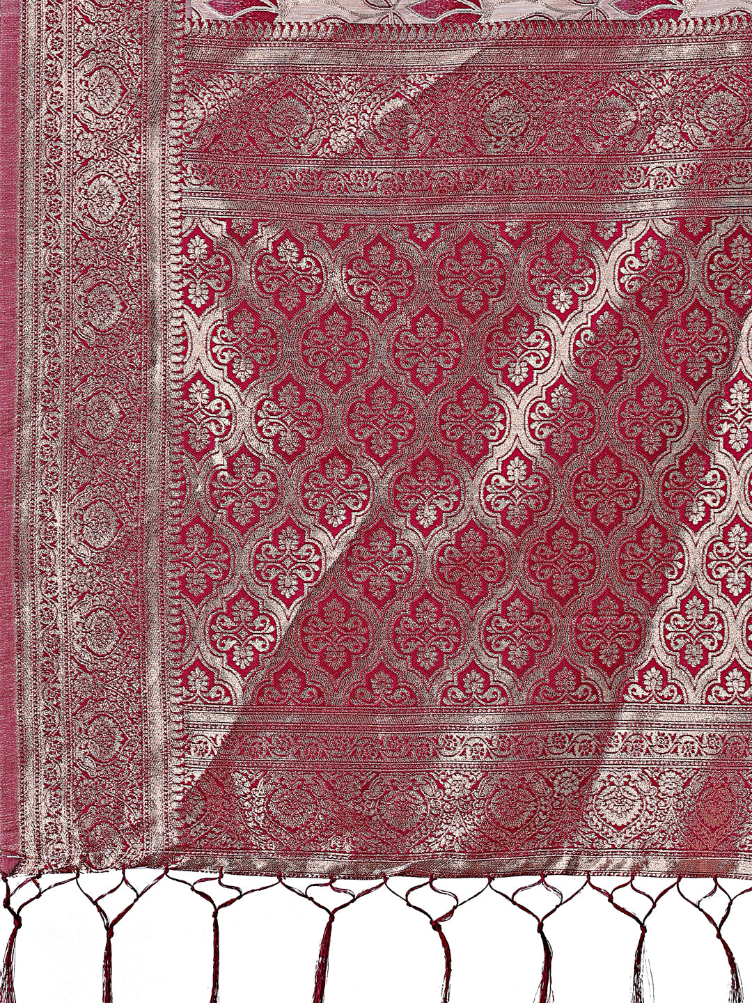 Stunning Beige & Purple Linen Saree with Floral Print and Rich Zari Pallu – Festive & Traditional Wear