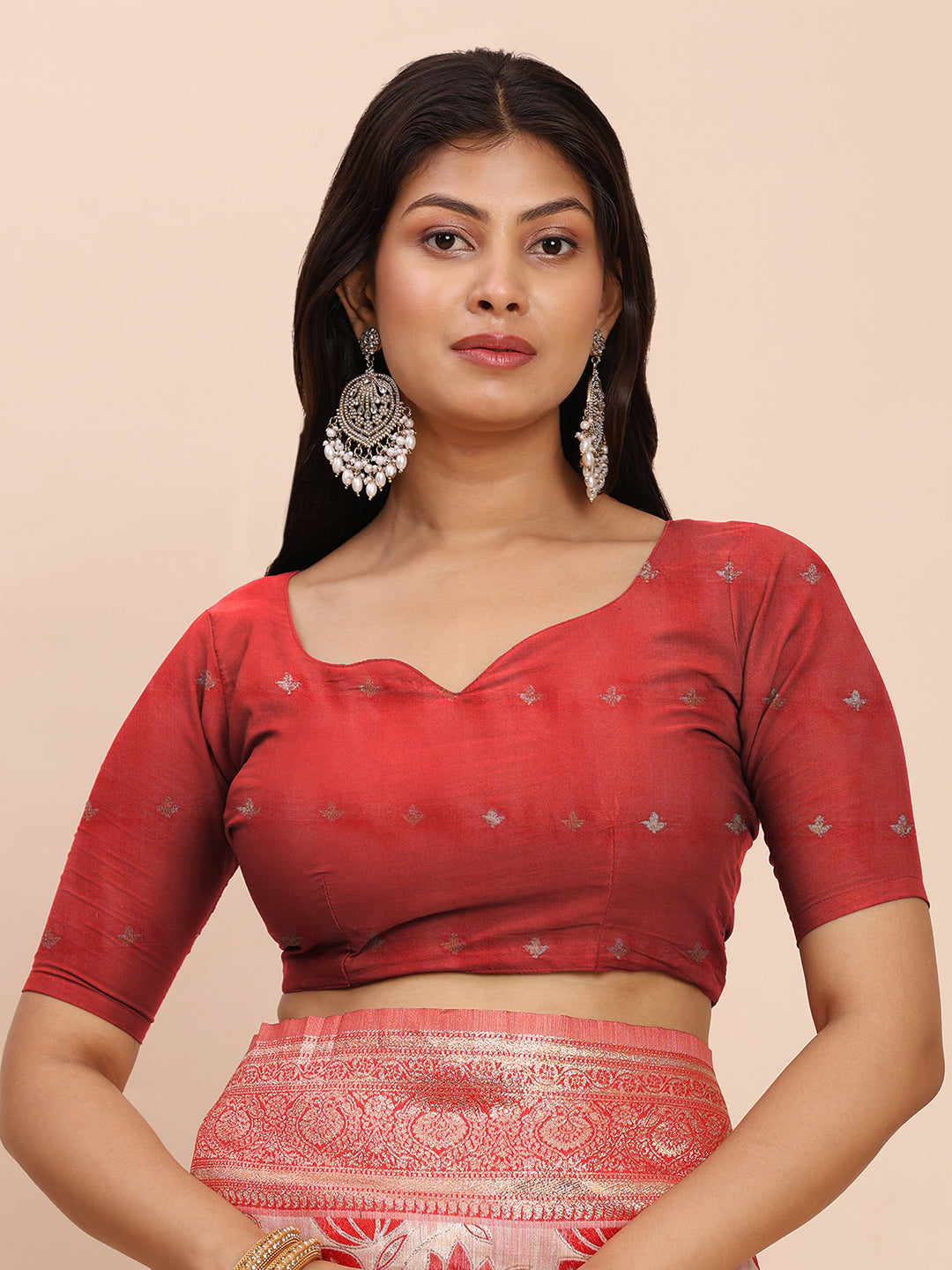 Astita Elegant Off-White & Red Linen Cotton Saree with Zari Woven Border and Pallu – Soft Lightweight Saree for Daily, Festive & Office Wear