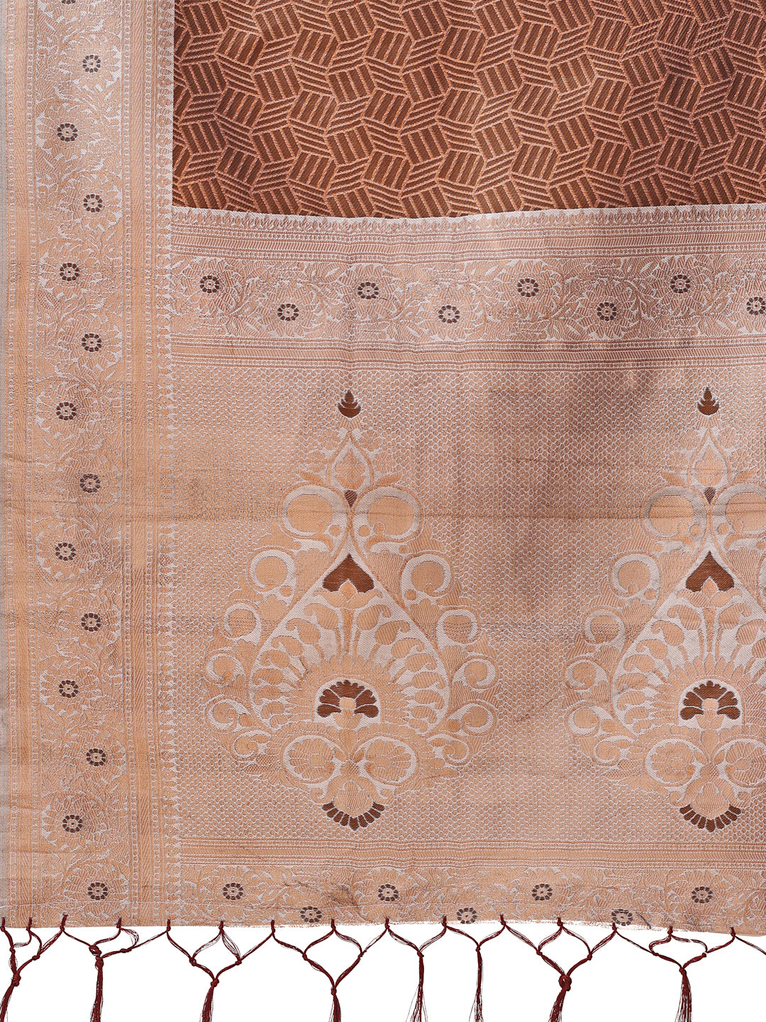 Astita Graceful Brown & Beige Lichi Silk Saree with Elegant Woven Pallu – Timeless Beauty for Every Occasion