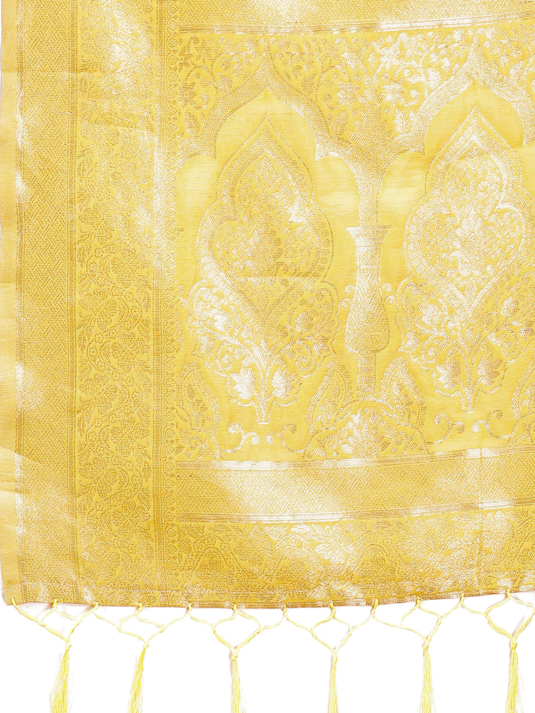 Astita Elegant Yellow Cotton Saree with Golden Zari Work – Graceful Comfort for Everyday & Festive Wear