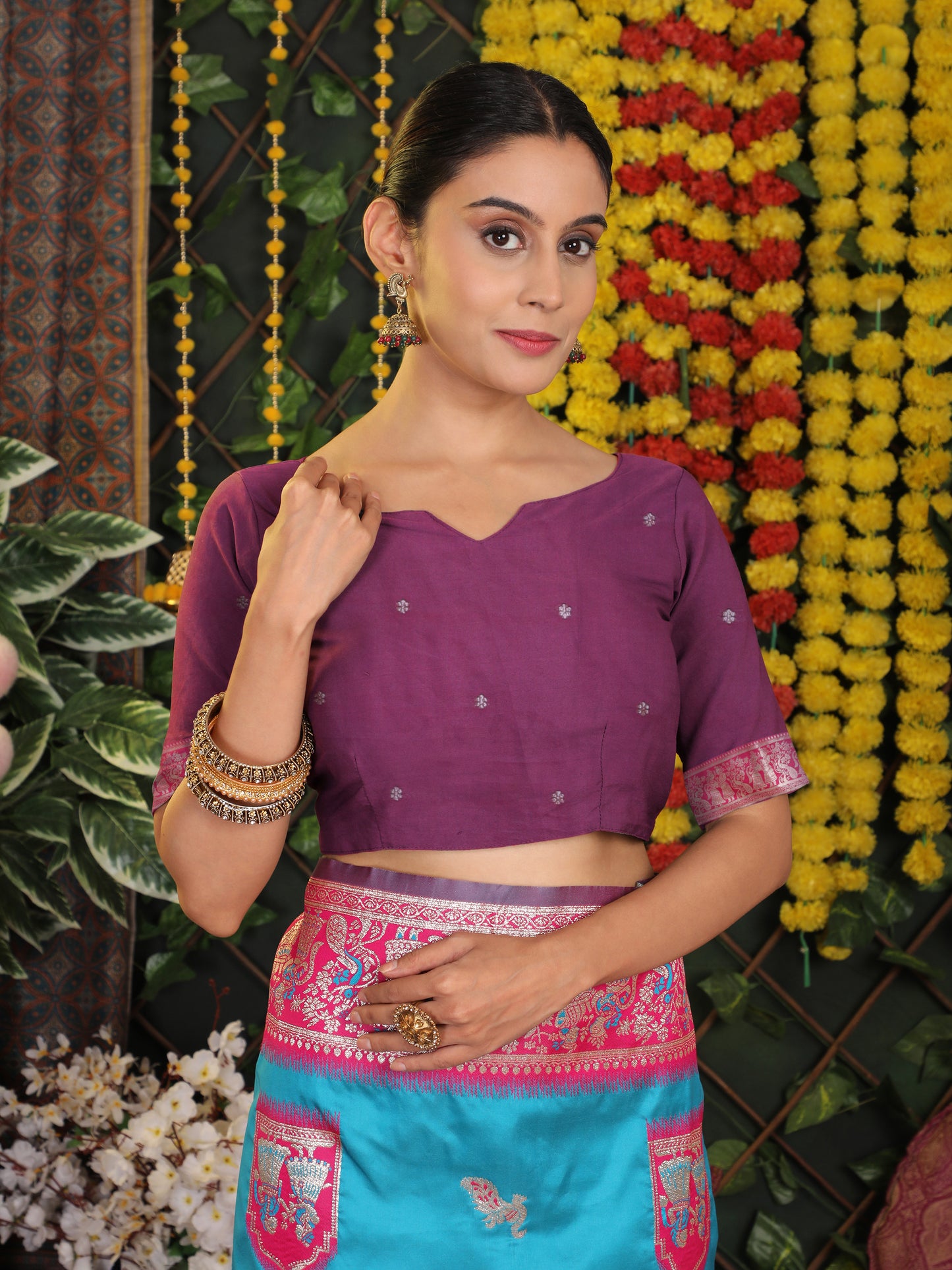 Astita Traditional Red Art Silk Temple Border Festive Wedding Wear Saree