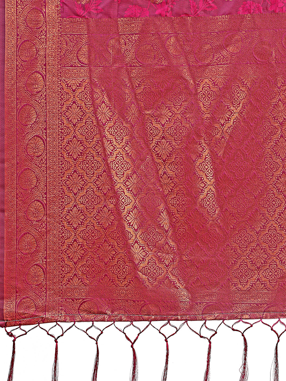 Astita Majestic Magenta Banarasi Silk Saree with Golden Zari – Timeless Indian Ethnic Elegance for Weddings & Festive Occasions