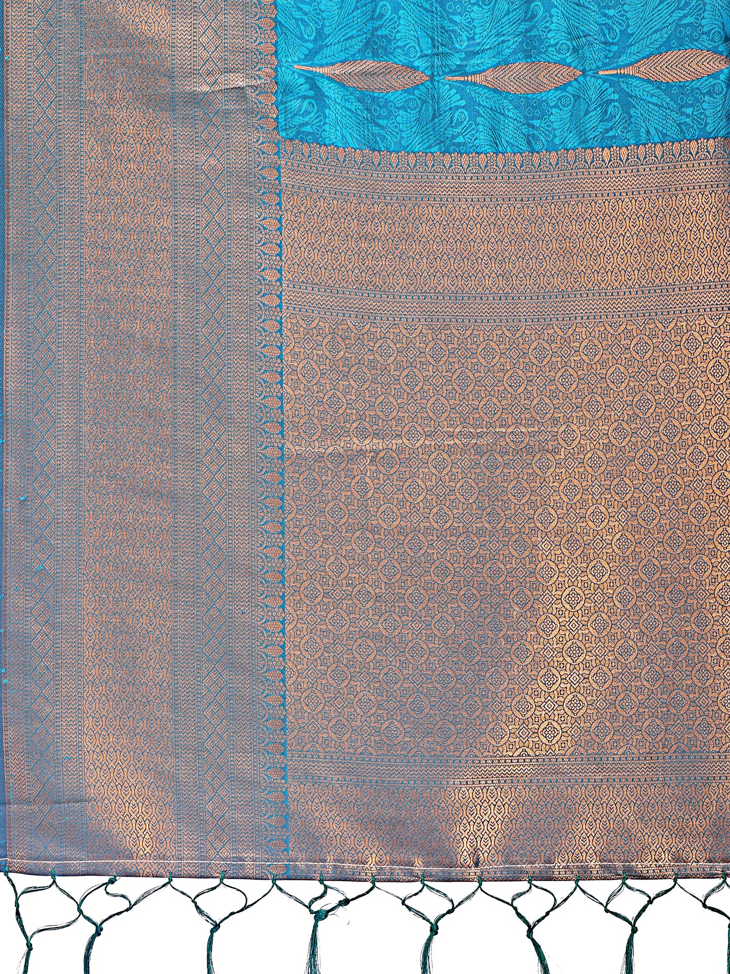 Astita Teal Blue Linen Cotton Saree with Golden Zari Leaf Woven Design & Rich Pallu β Festive Wear | Office Look | Soft Drape