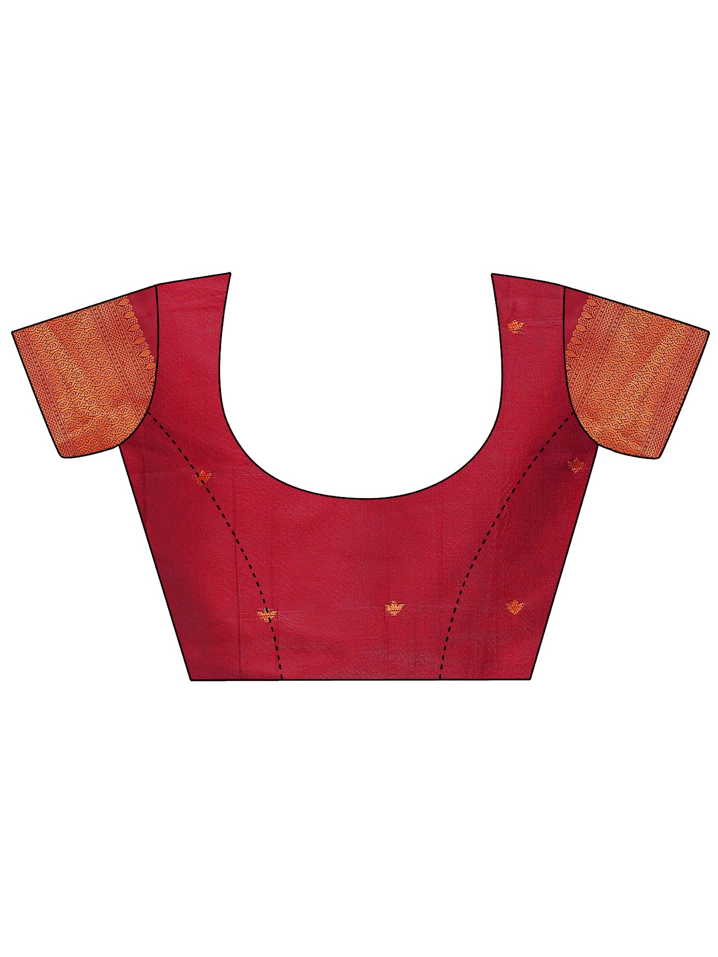 Astita Maroon Linen Cotton Saree with Golden Zari Leaf Woven Design & Rich Pallu β Festive Wear | Office Look | Soft Drape