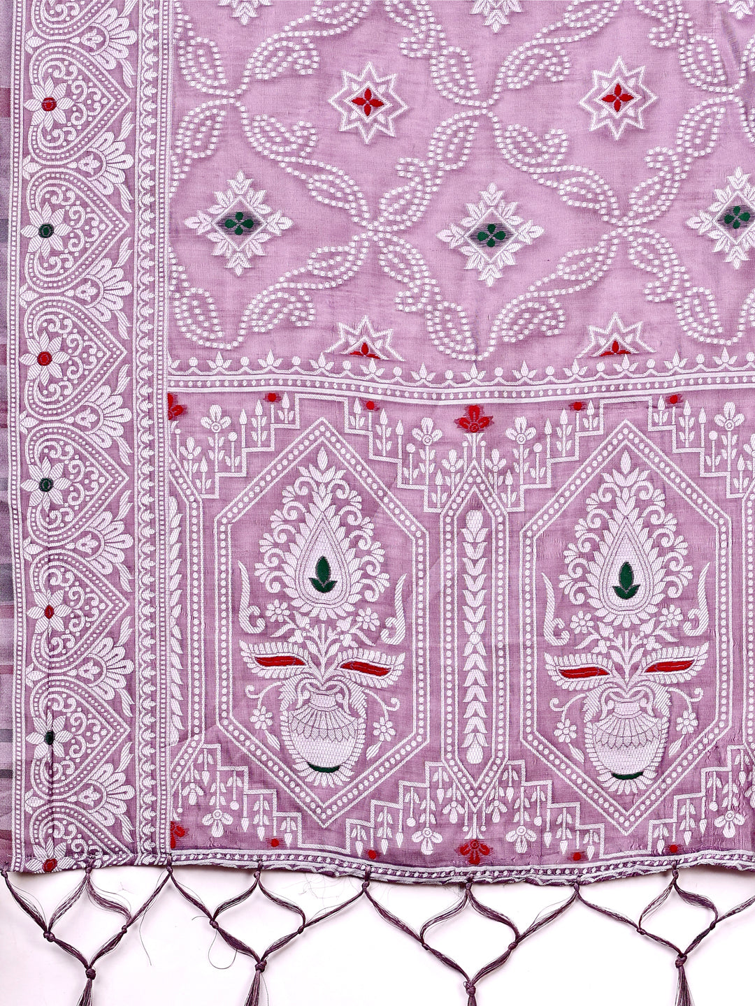 Astita Purple Bliss Linen Cotton Saree – Timeless Beauty in woven work Threads