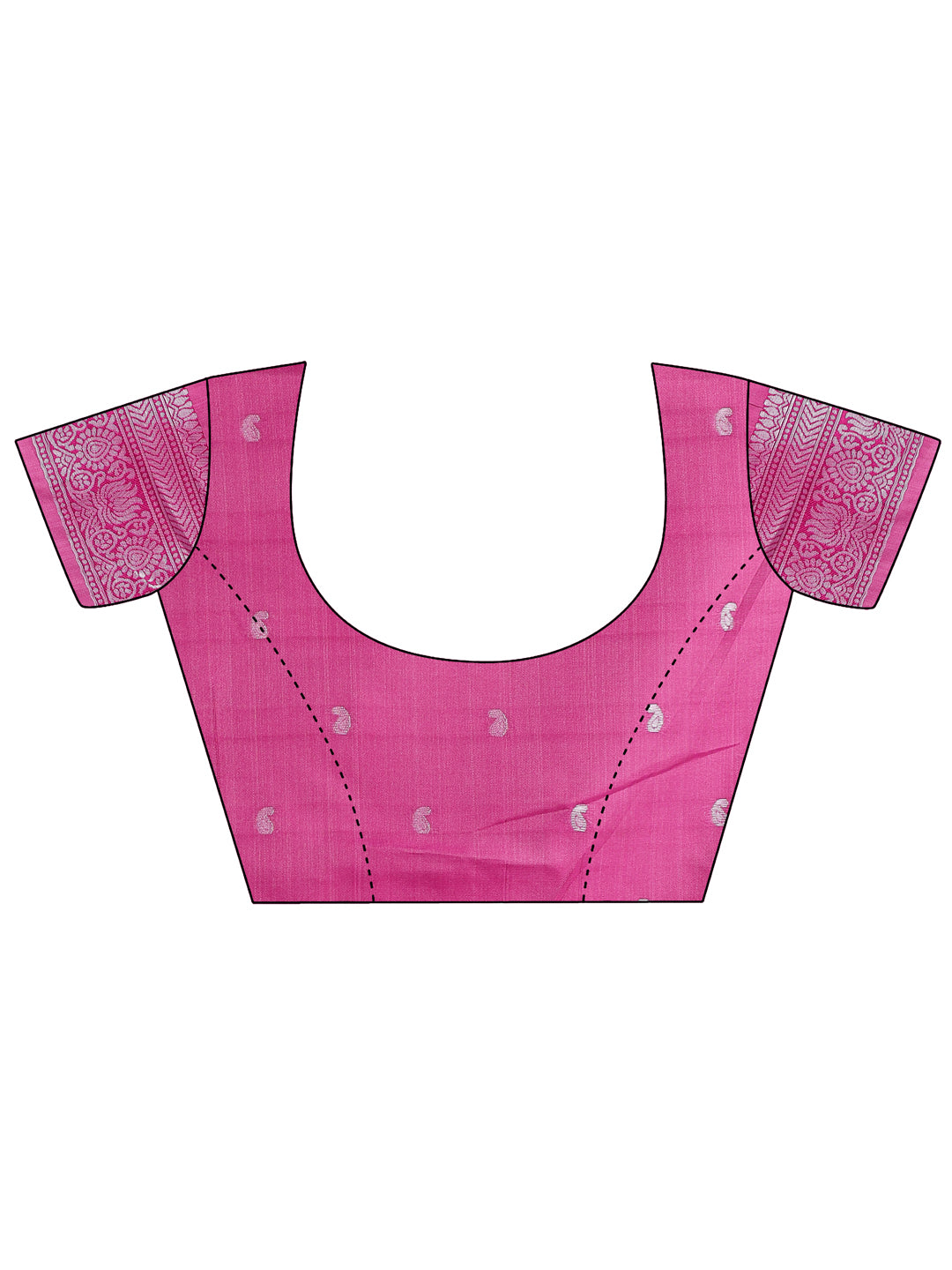 Astita Vibrant Pink & Magenta Lichi Silk Saree with Rich Woven Border and Contrast Blouse – Festive & Wedding Wear