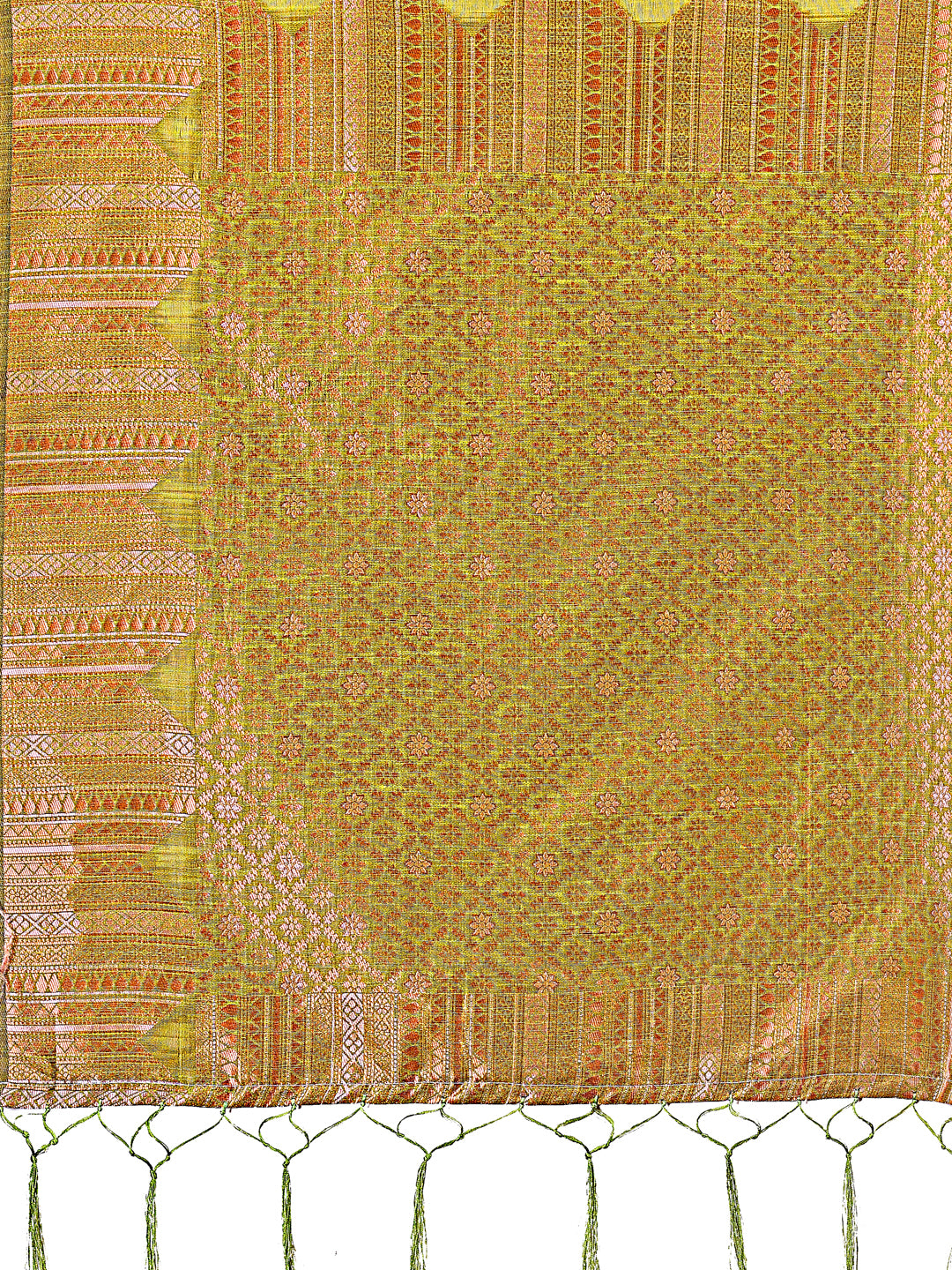 Astita Mustrad Linen Cotton Saree with Woven Geometric Zari Motifs β Elegant Festive Wear for Women