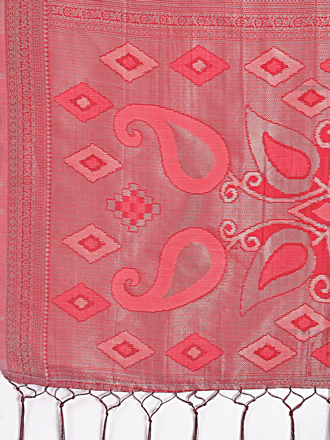 Astita Stylish Peach Linen Cotton Saree with Woven Design – Lightweight Elegance for Everyday Grace