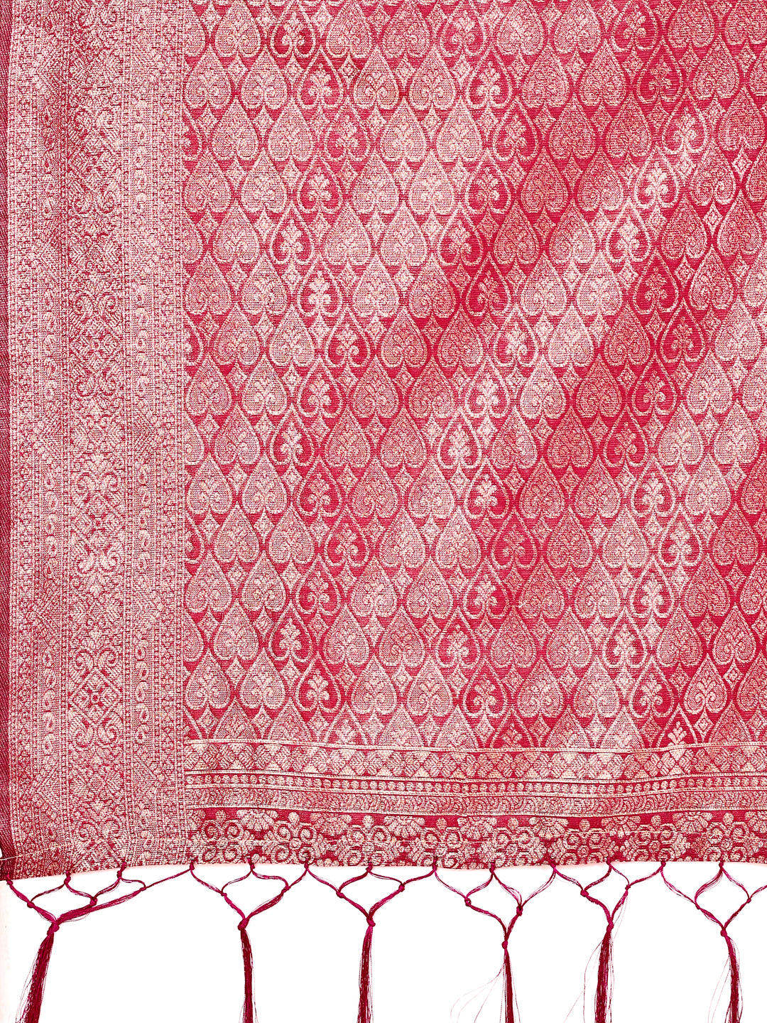 Graceful Pink Lichi Silk Saree with Contrast Blue Woven Border & Floral Zari Design β Wedding & Festive Wear