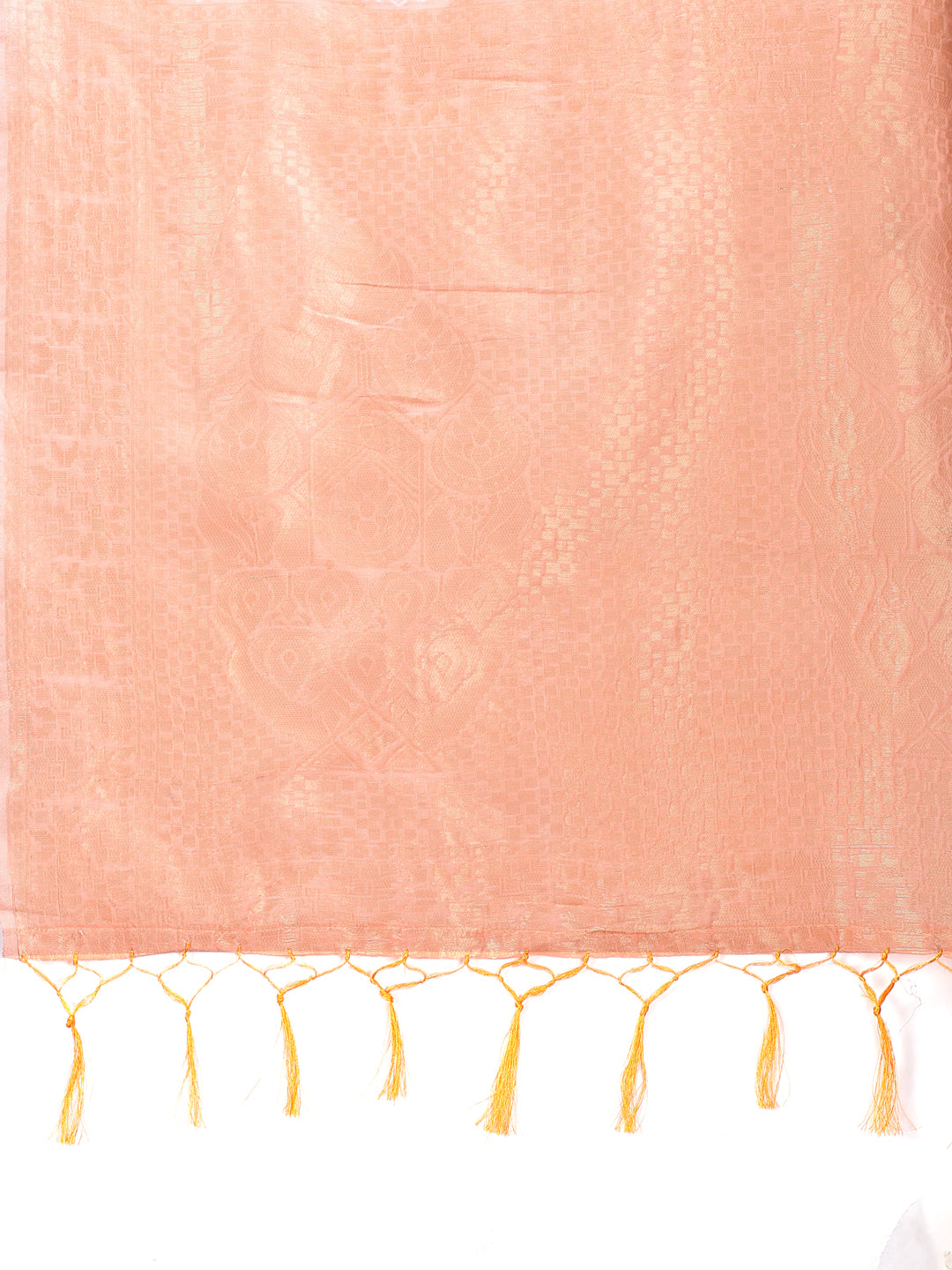Astita Elegant Orange Cotton Saree for Women – Soft Lightweight Saree with Zari Woven Butta & Tassel Border