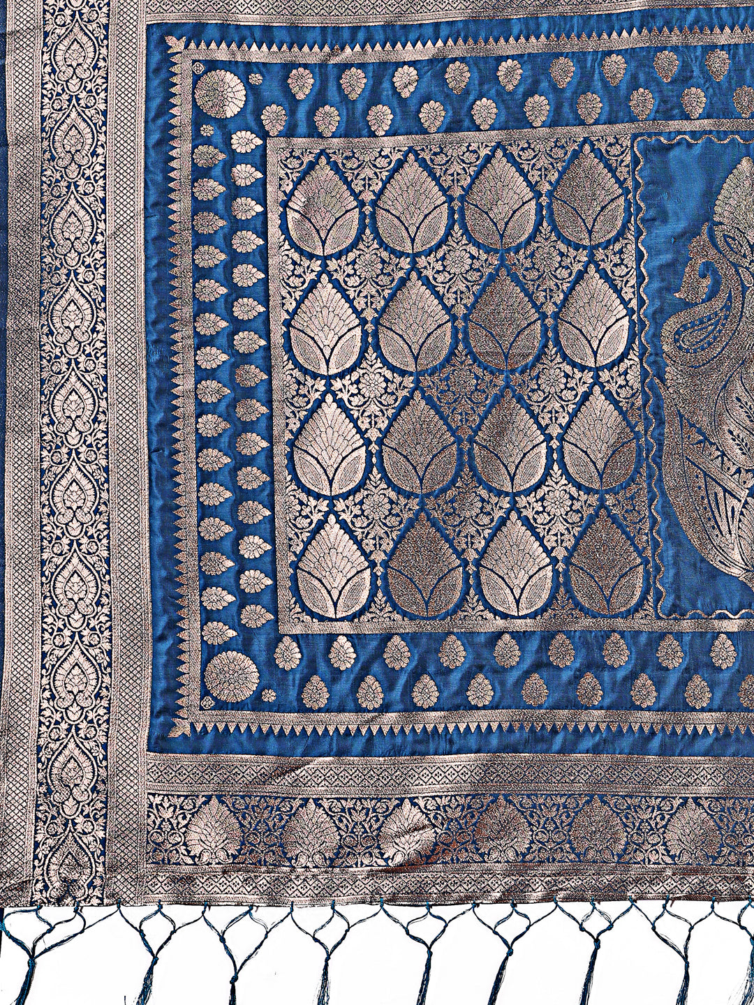 Astita Graceful Royal Blue Banarasi Silk Saree with Silver Zari – Perfect Ethnic Wear for Weddings & Festive Moments