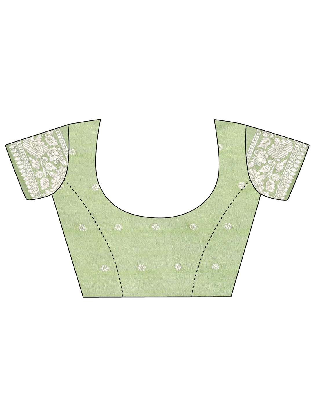 Astita Elegant Light Green Linen Cotton Saree with Silver Zari โ Perfect Blend of Comfort & Charm