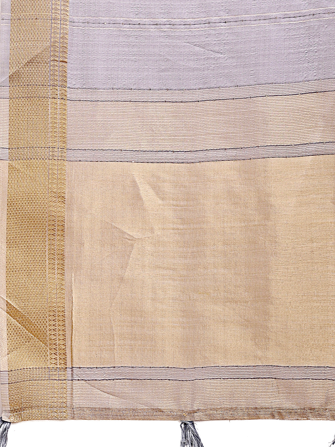 Astita Elegant Grey and Gold Organza Saree – Sheer Sophistication for Modern Celebrations