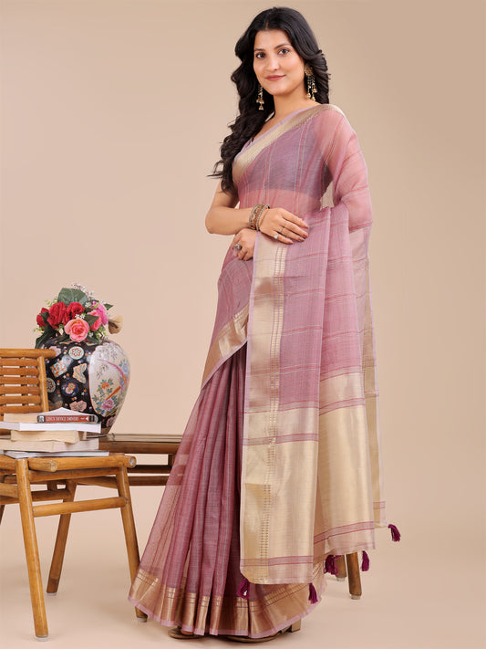 Astita Elegant Grey and Gold Organza Saree – Sheer Sophistication for Modern Celebrations