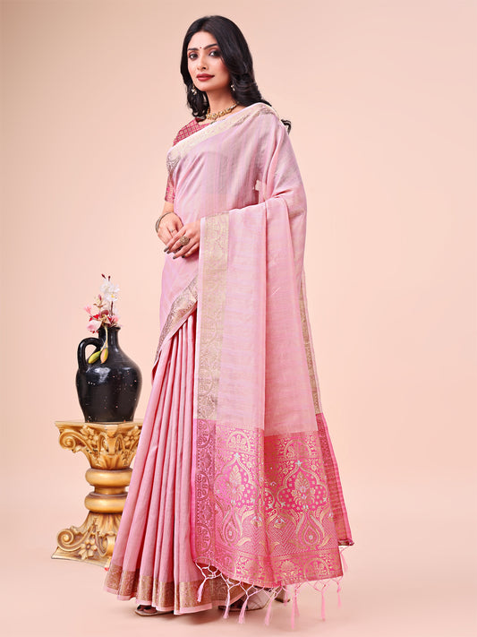 Astita Pink Organza Saree – Ethereal Sophistication in Every Fold