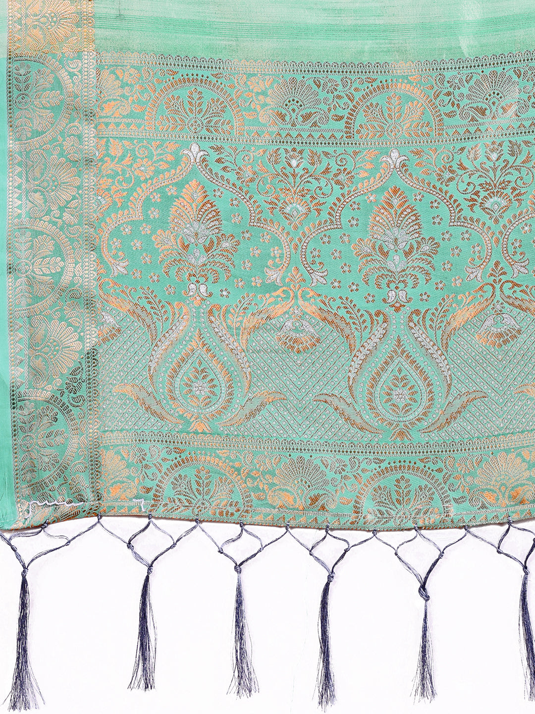 Astita Teal Organza Saree – Ethereal Sophistication in Every Fold