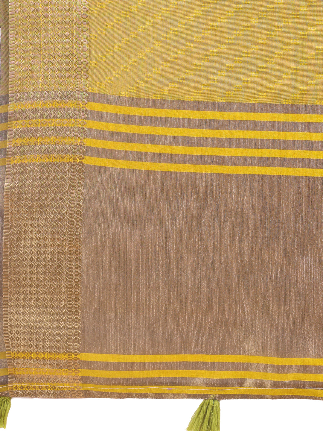 Astita Graceful Mustard Organza Saree with Rich Golden Zari Border | Elegant Party Wear Saree with Blouse Piece