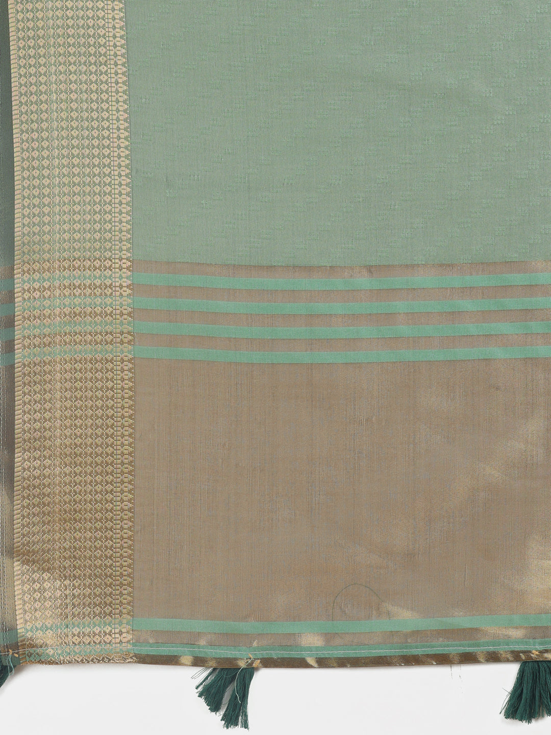 Astita Graceful Green Organza Saree with Rich Golden Zari Border | Elegant Party Wear Saree with Blouse Piece