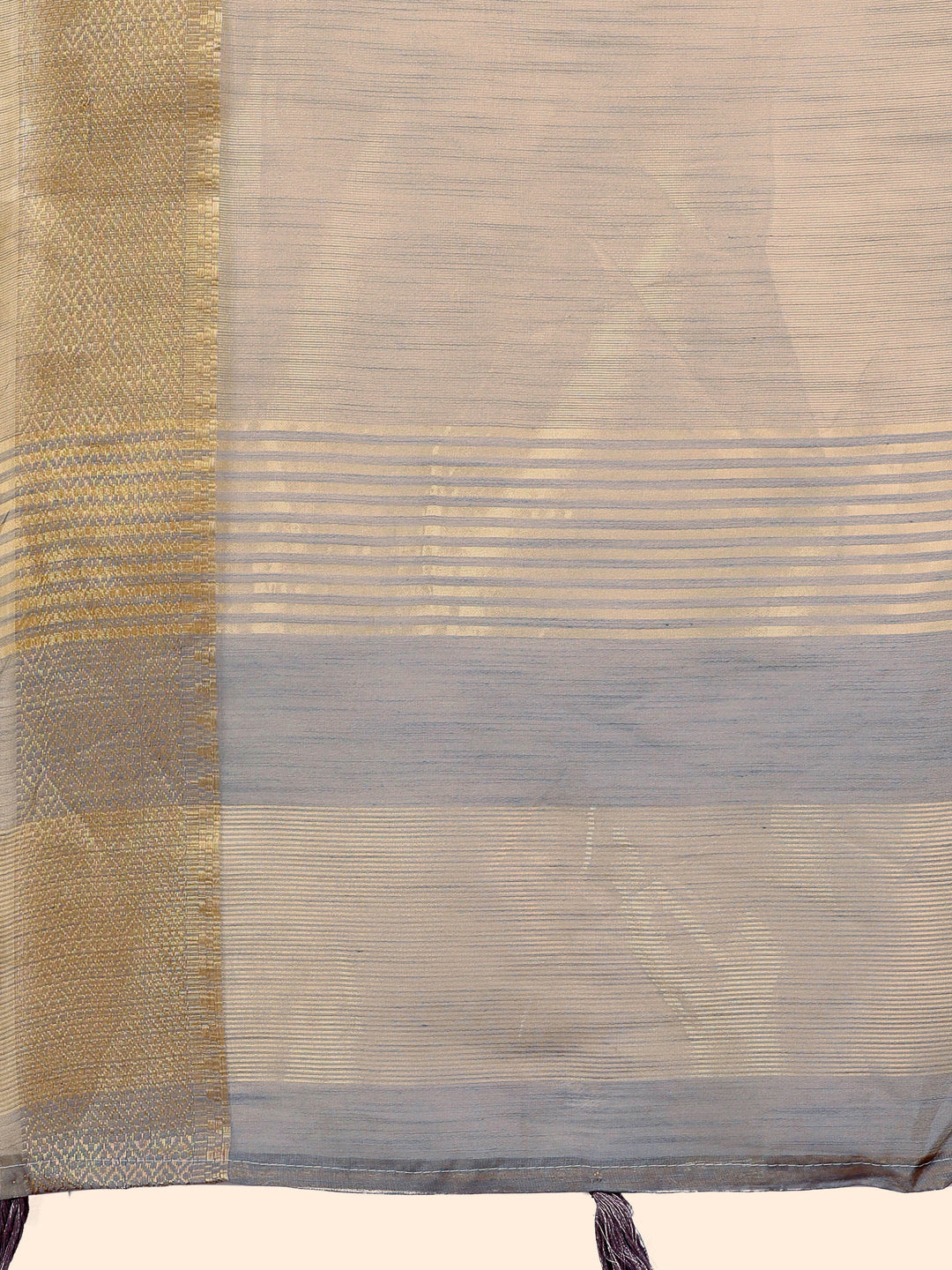 Astita Elegant Beige Linen Saree with Golden Zari Border & Rich Pallu | Soft Drape | Festive & Office Wear