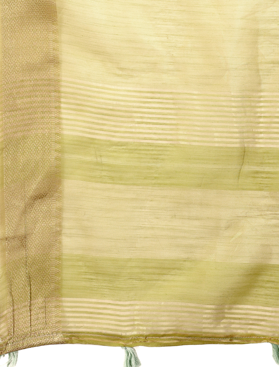 Astita Elegant Mhendi Green Linen Saree with Golden Zari Border & Rich Pallu | Soft Drape | Festive & Office Wear