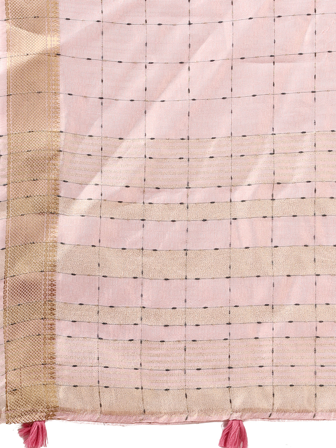 Astita Peach Gold Organza Saree with Subtle Zari Weave | Lightweight Festive Saree for Women | Elegant Traditional Look | Golden Border & Pallu | Perfect for Weddings, Puja & Gifting