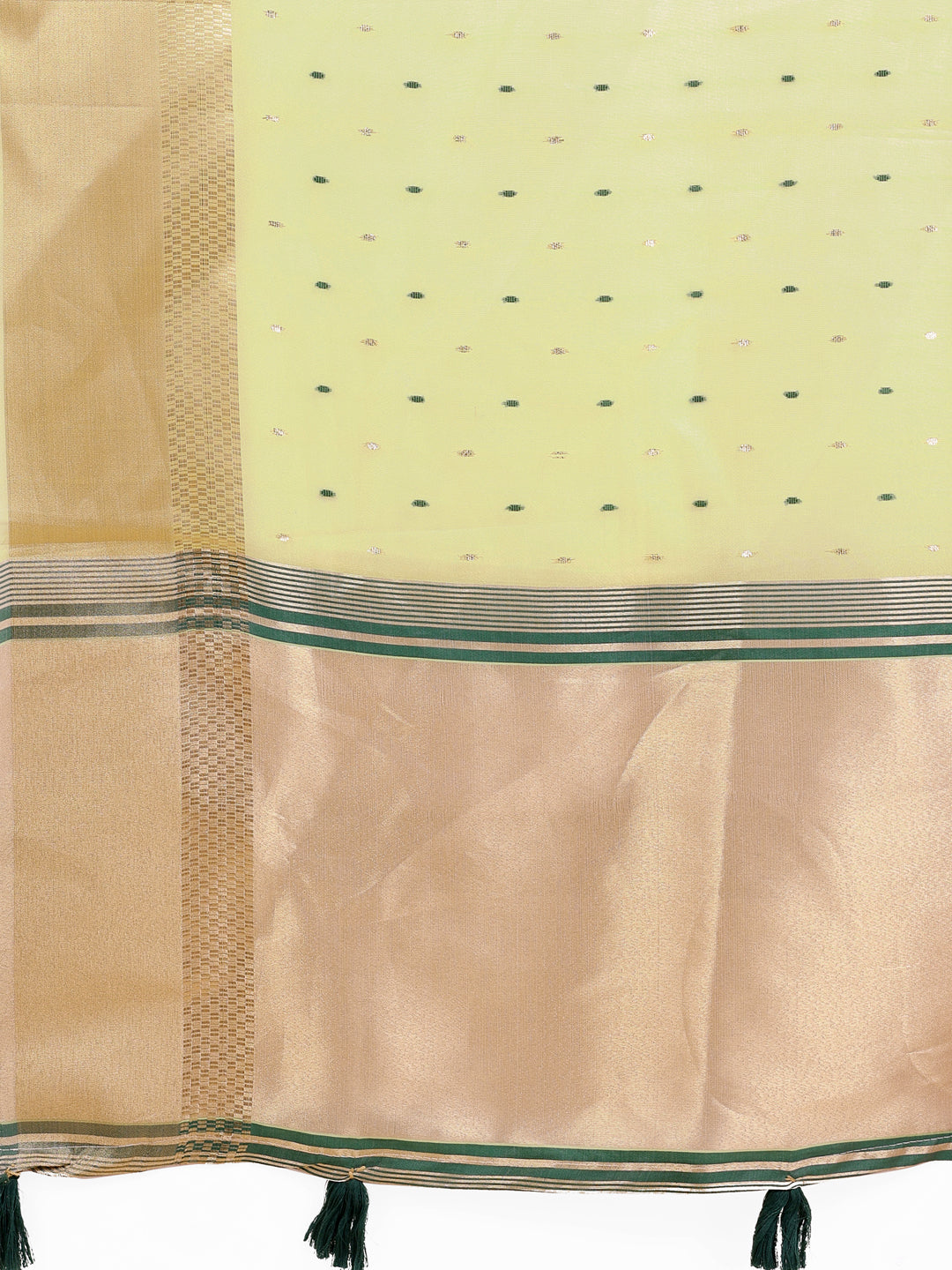 Astita Light Green Gold Organza Silk Saree – Lightweight Luxury for Your Ethnic Moments
