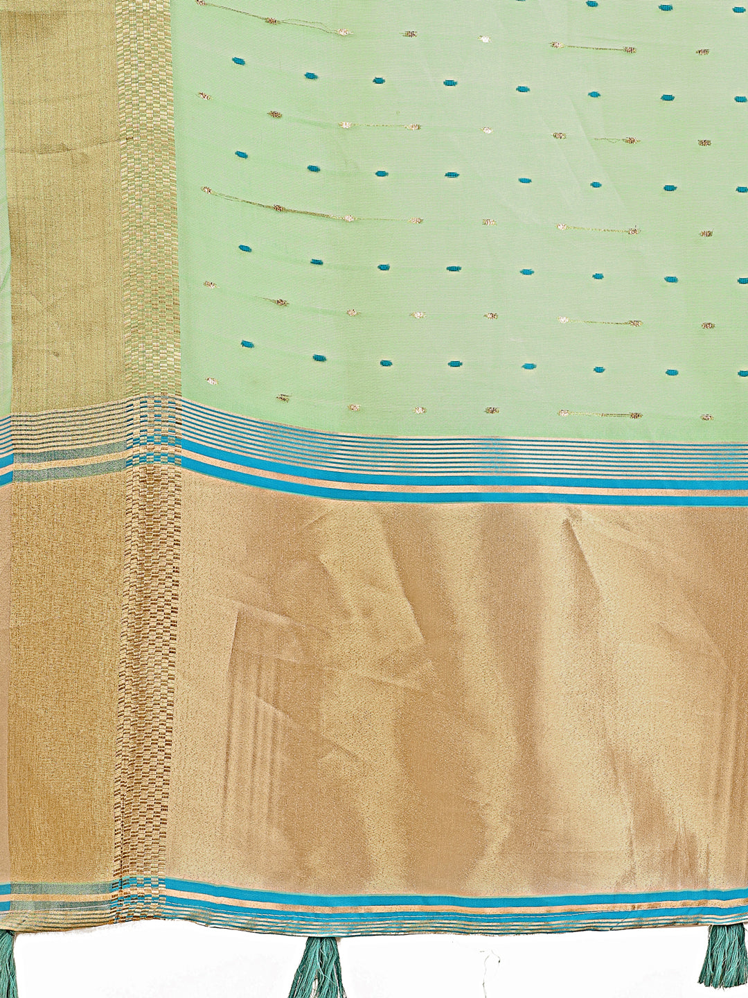 Astita Green Gold Organza Silk Saree – Lightweight Luxury for Your Ethnic Moments