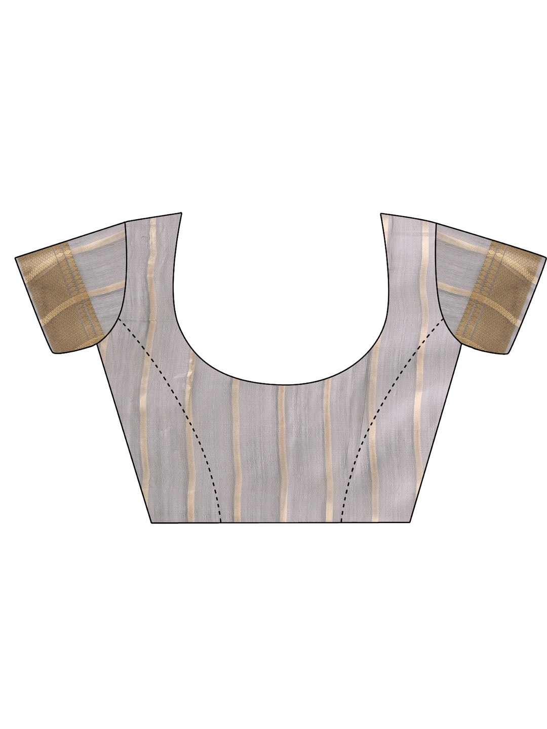 Astita Grey Gold Organza Saree with Subtle Zari Weave | Lightweight Festive Saree for Women | Elegant Traditional Look | Golden Border & Pallu | Perfect for Weddings, Puja & Gifting
