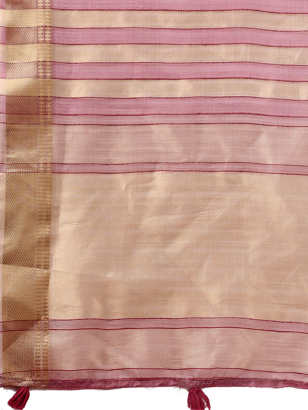 Astita Purple Gold Organza Saree with Subtle Zari Weave | Lightweight Festive Saree for Women | Elegant Traditional Look | Golden Border & Pallu | Perfect for Weddings, Puja & Gifting