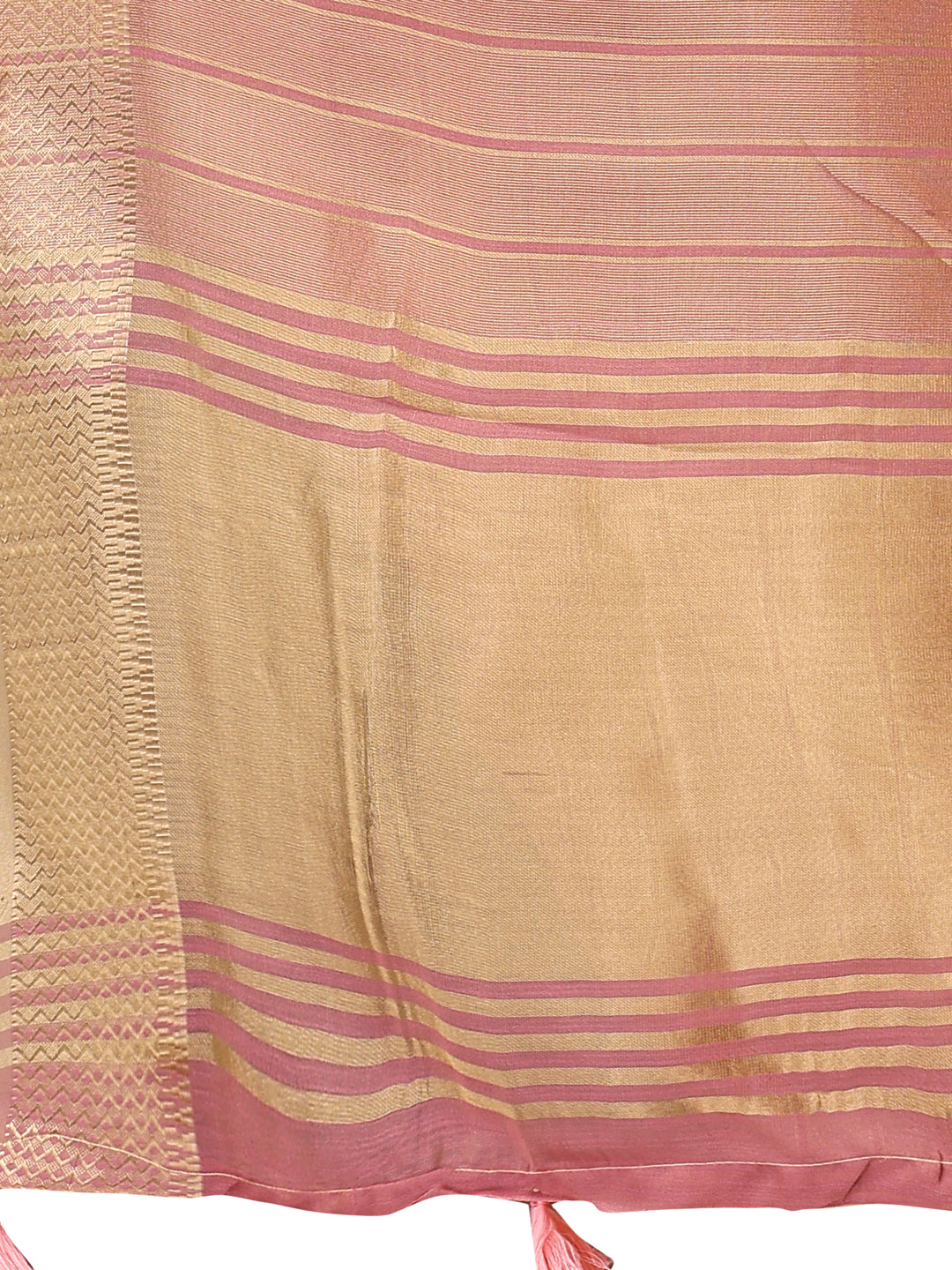 Astita Elegant Gold Peach Organza Saree with Zari Border | Party Wear Lightweight Saree with Blouse for Women
