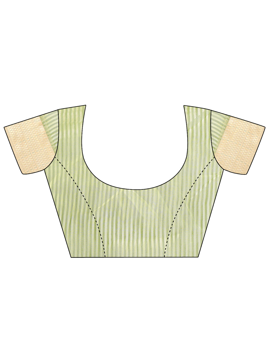 Astita Elegant Gold Mint Green Organza Saree with Zari Border | Party Wear Lightweight Saree with Blouse for Women