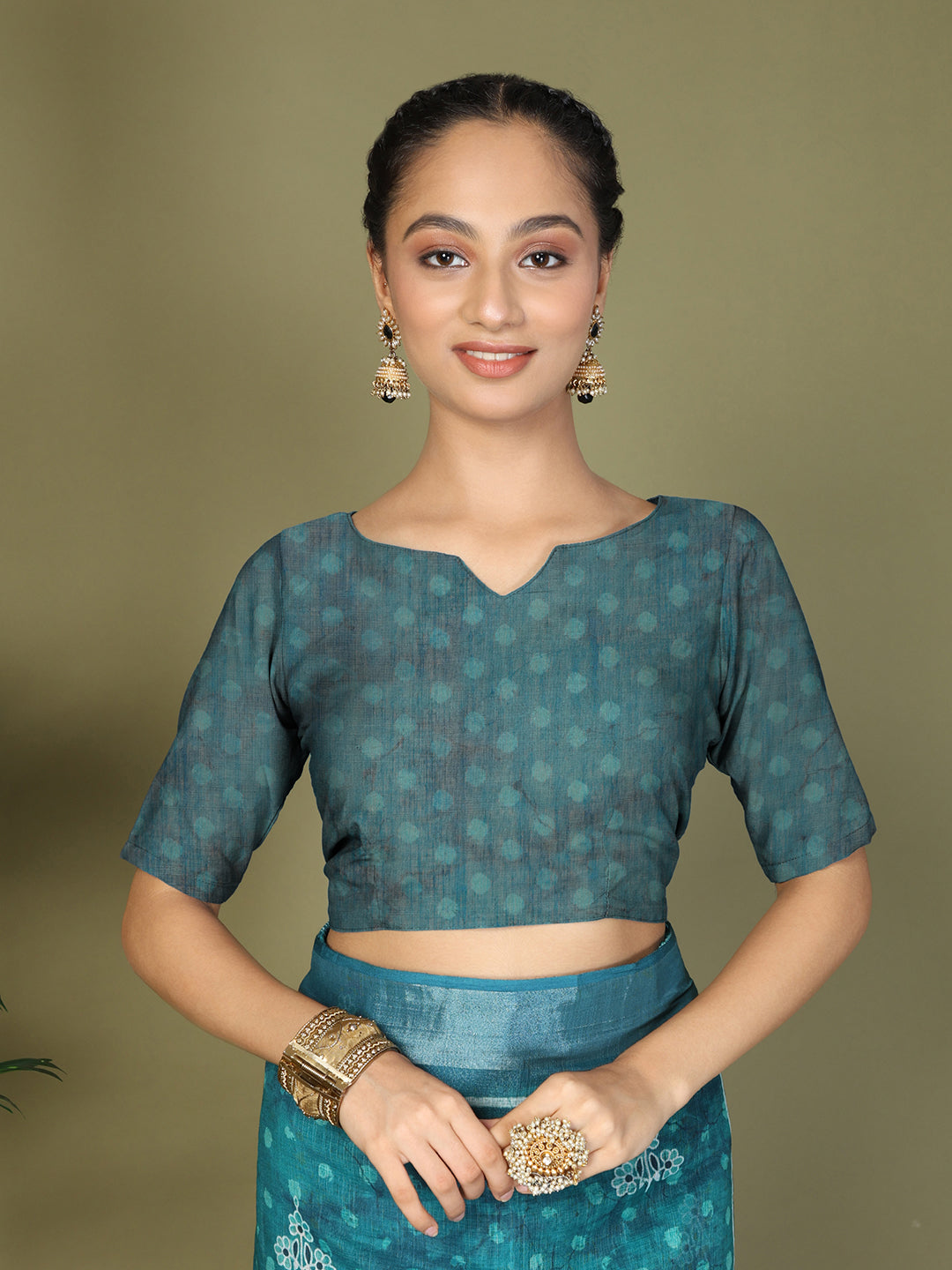 Astita Sea Green Printed Cotton Comfortable Daily & Office Wear Saree for Women