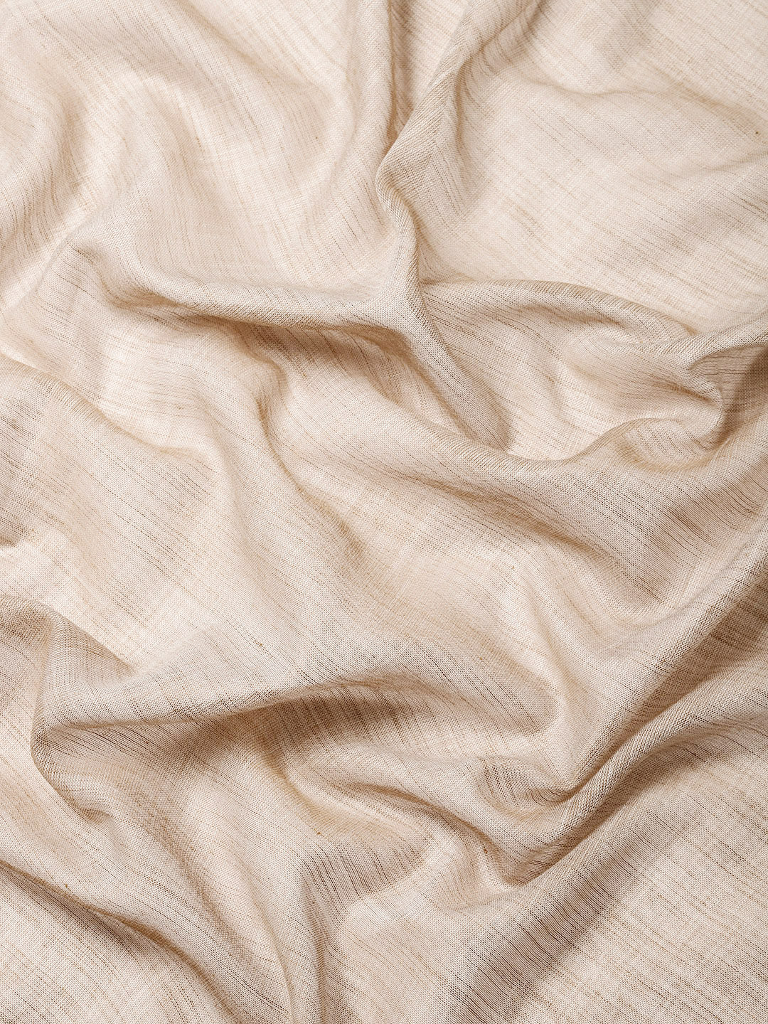 Elegant Beige Woven Linen Saree with Contrast Zari Border & Tassels – Soft & Breathable Party Wear
