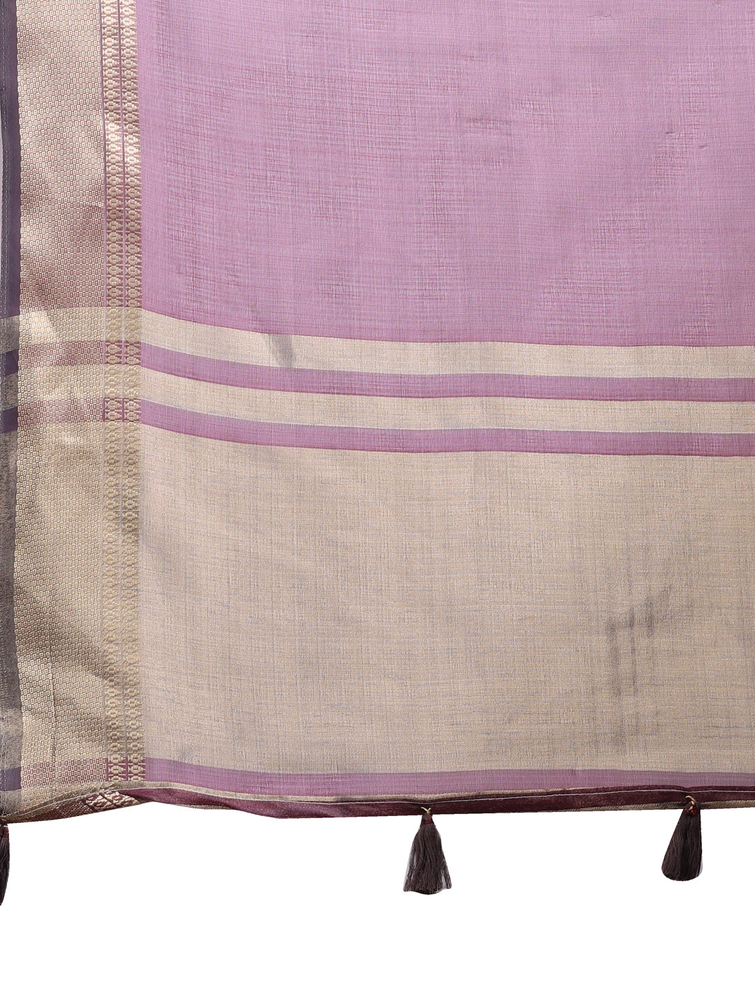 Purple Organza Saree with Golden Zari Border – Embrace Classic Grace